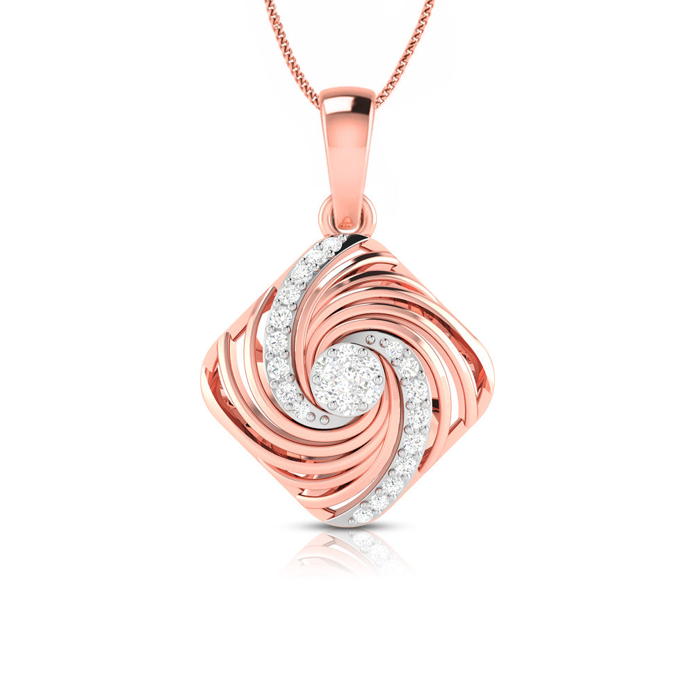 Quadrant Round delicate lab grown diamond pendant Fiona Diamonds