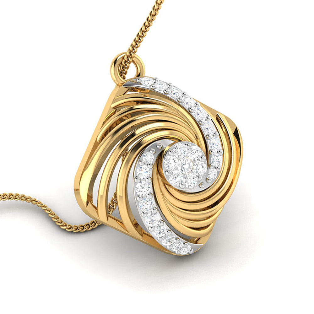 Quadrant Round delicate lab grown diamond pendant Fiona Diamonds