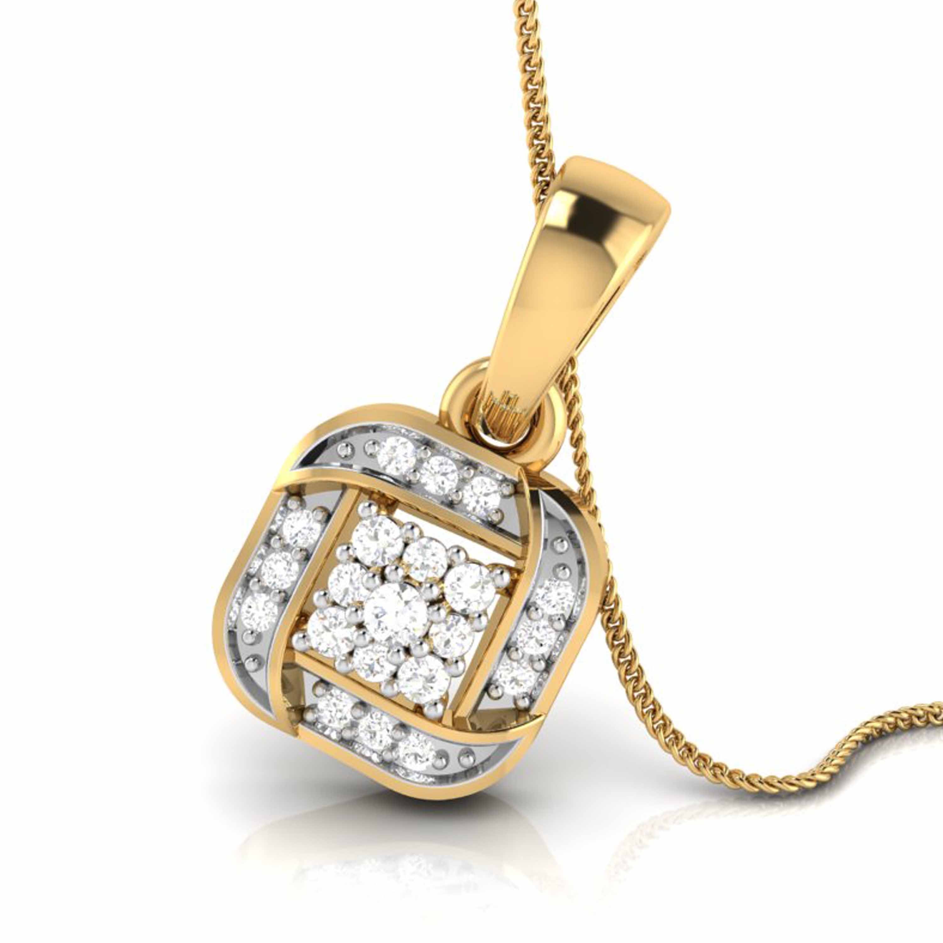 Grammy Round unique lab grown diamond pendant design Fiona Diamonds