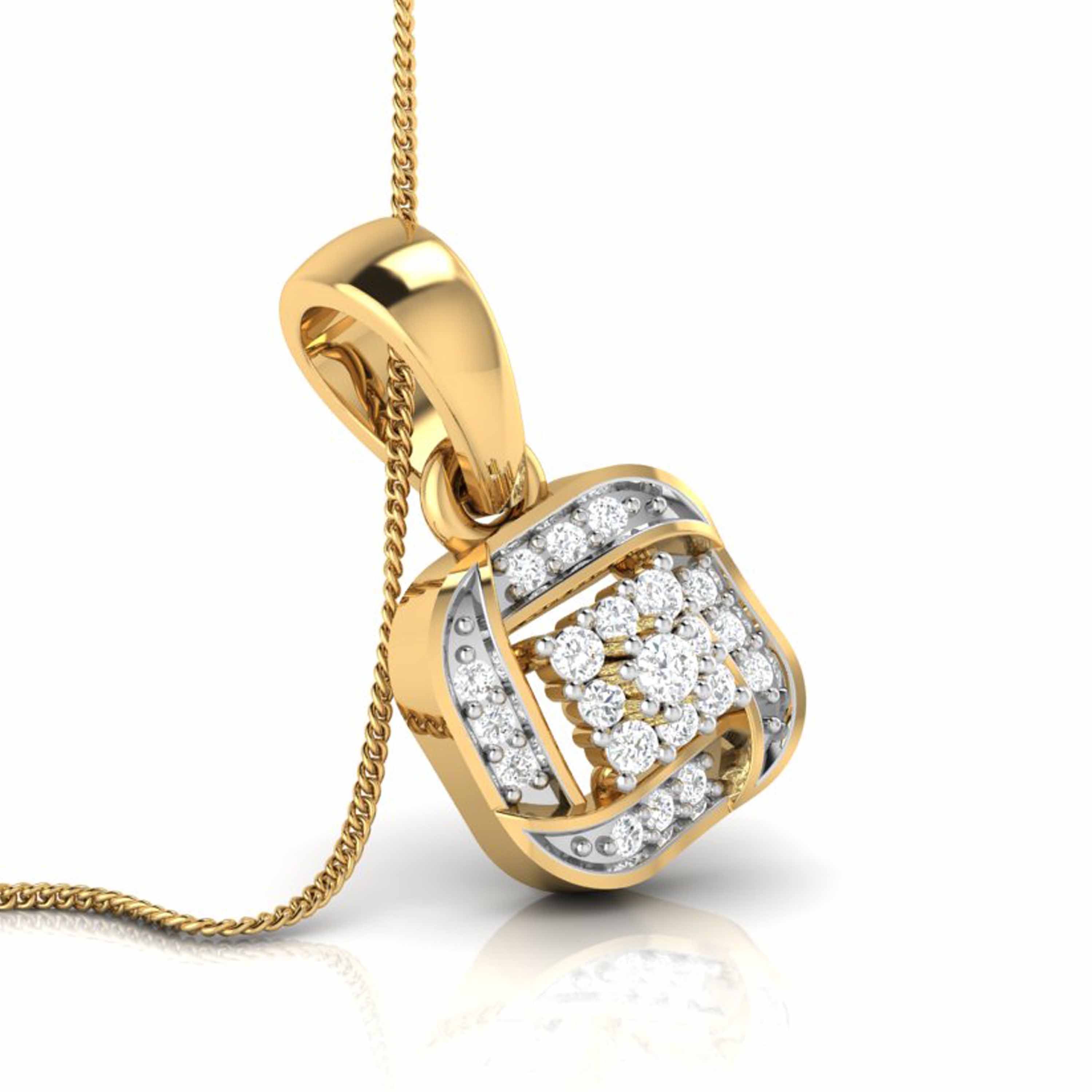 Grammy Round unique lab grown diamond pendant design Fiona Diamonds