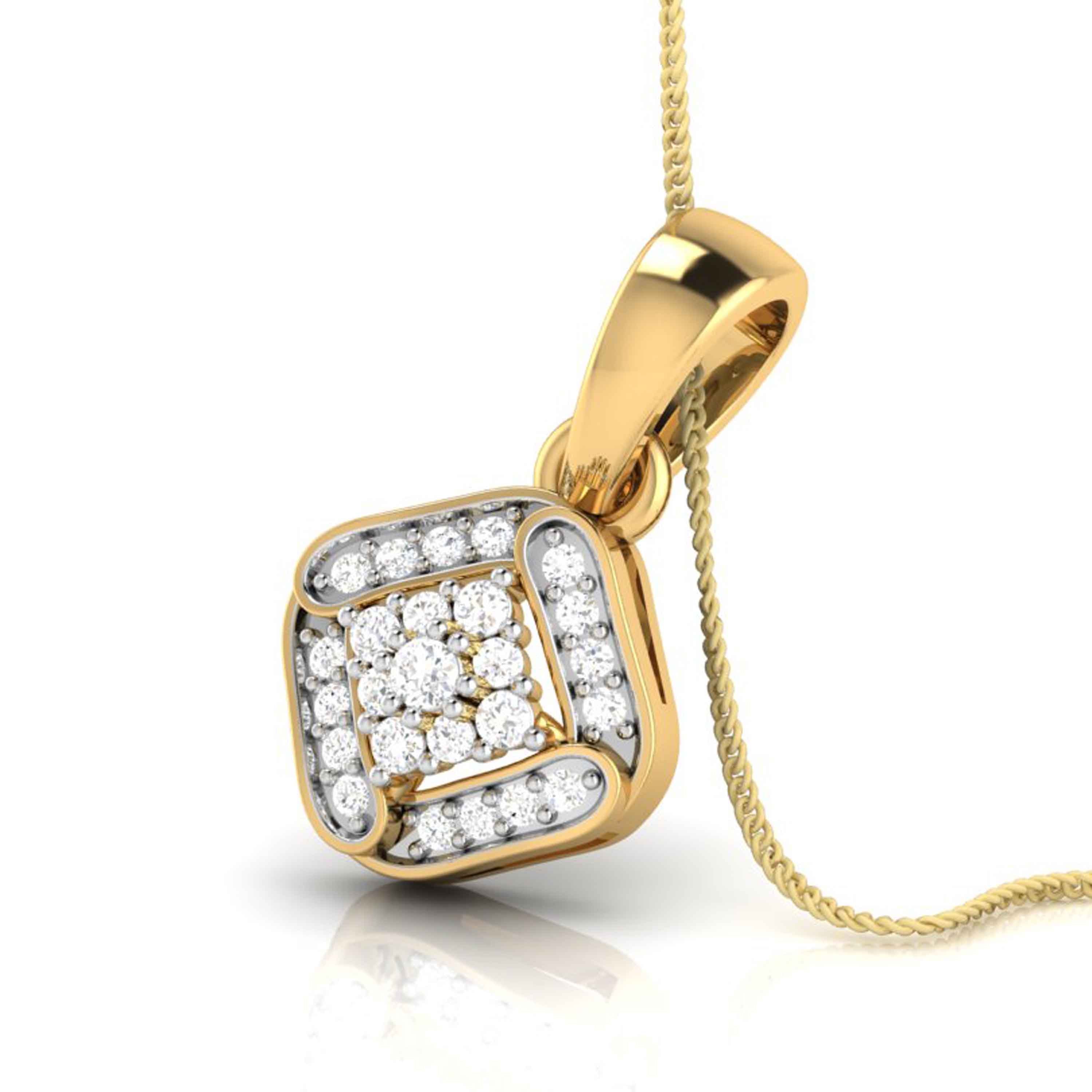 Penche Round unique lab grown diamond pendant design Fiona Diamonds