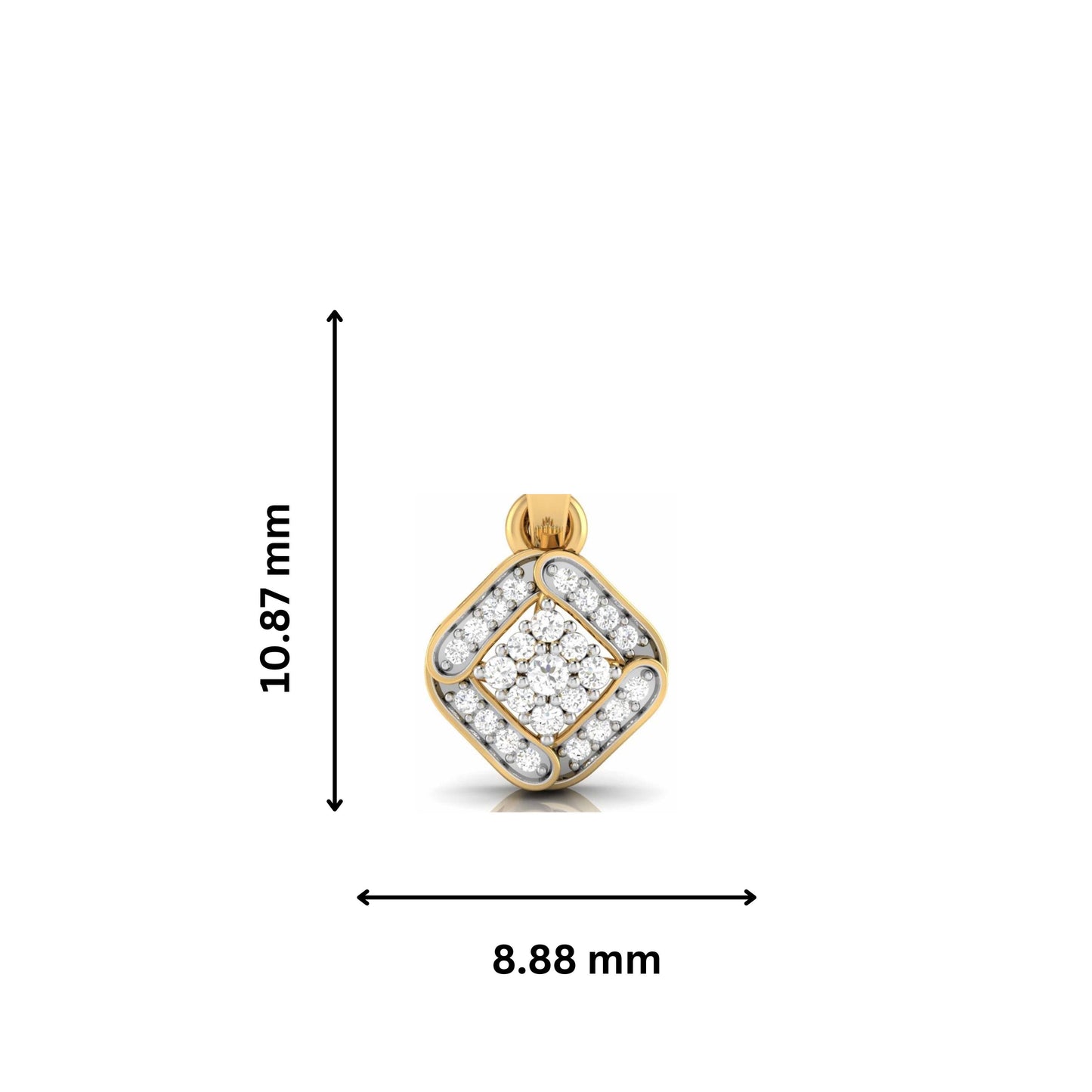 Penche Round unique lab grown diamond pendant design Fiona Diamonds