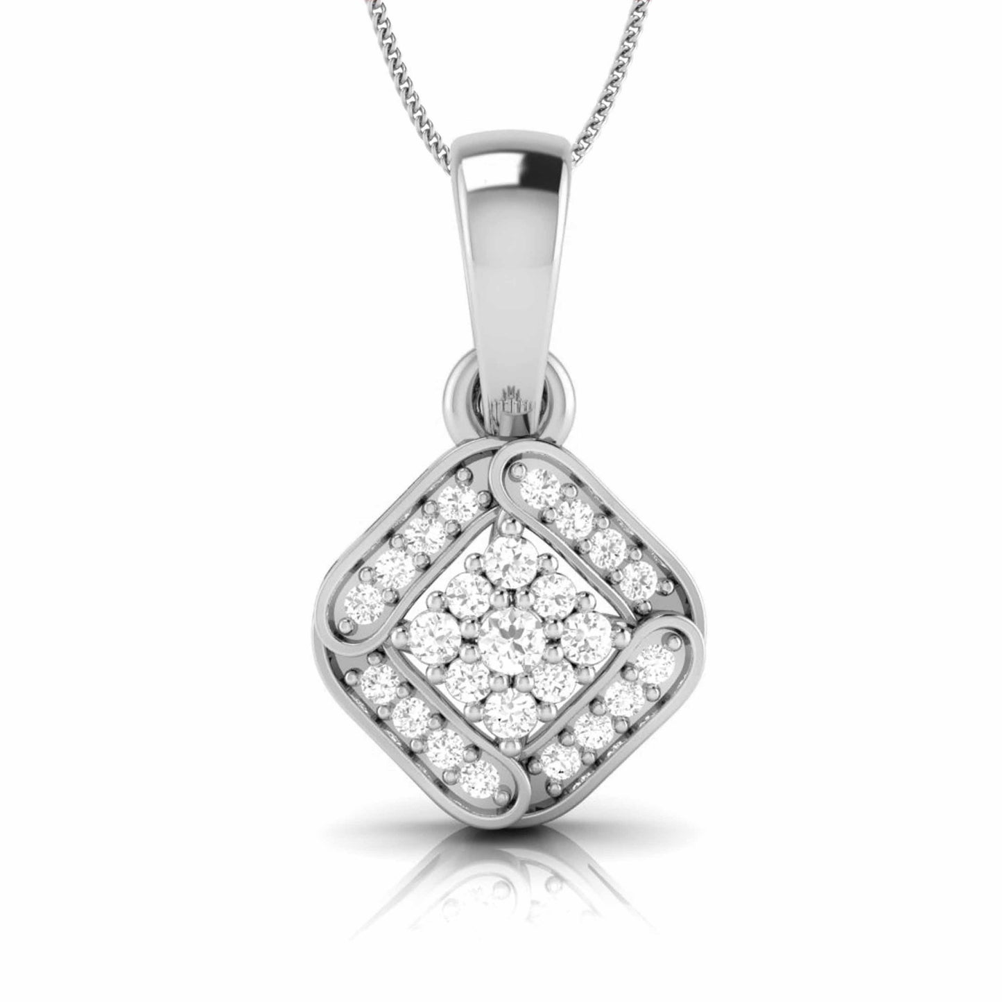Penche Round unique lab grown diamond pendant design Fiona Diamonds