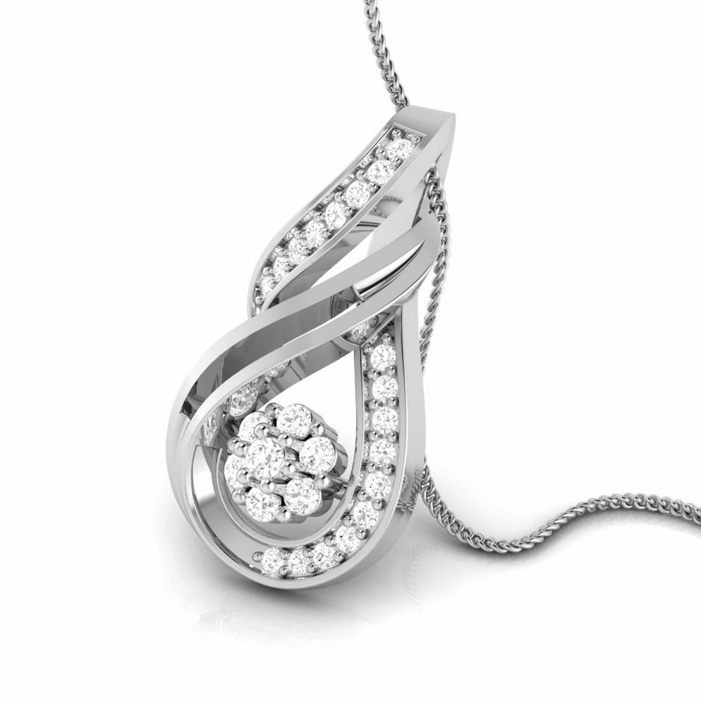 Gocce lab grown diamond pendant design for women Fiona Diamonds