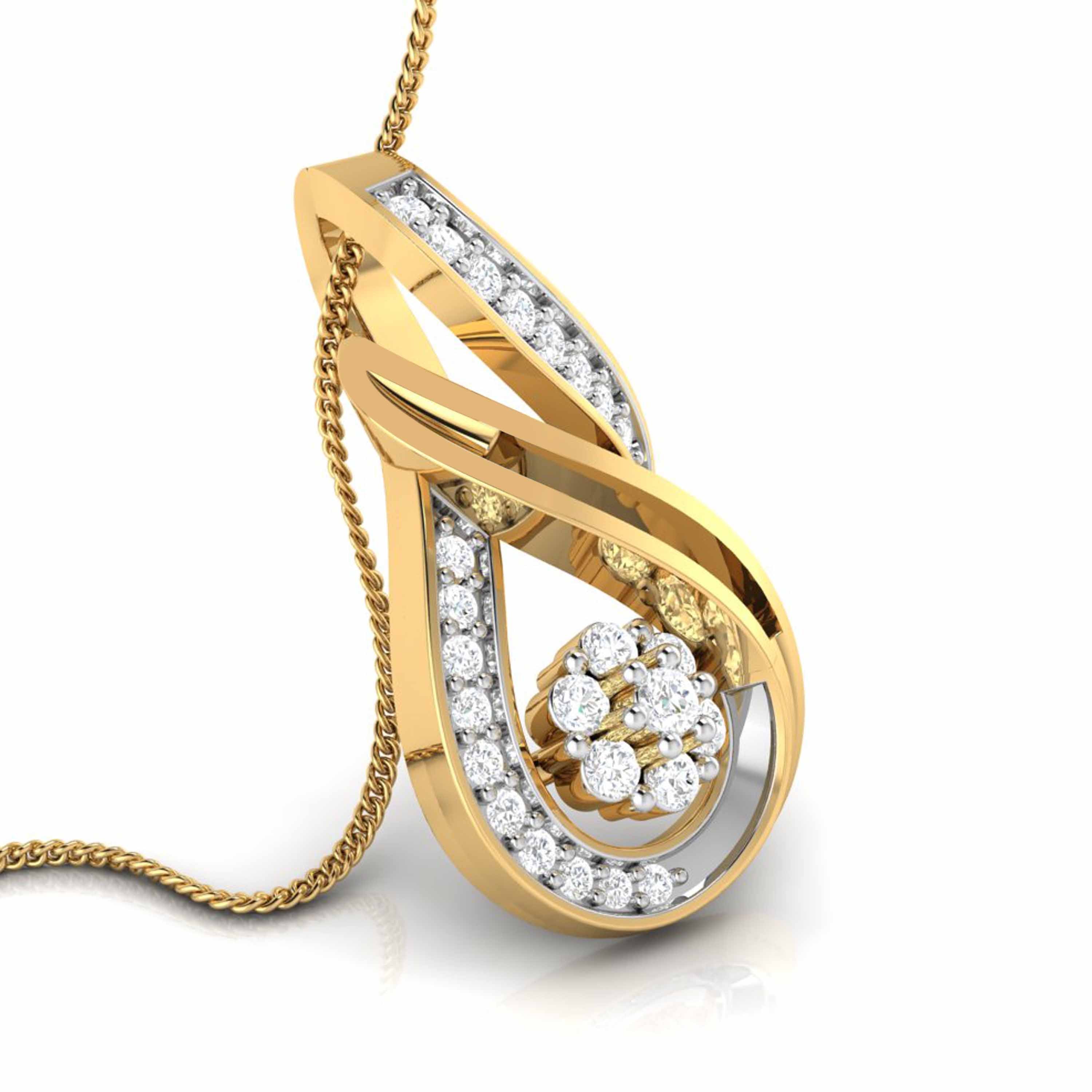 Gocce lab grown diamond pendant design for women Fiona Diamonds