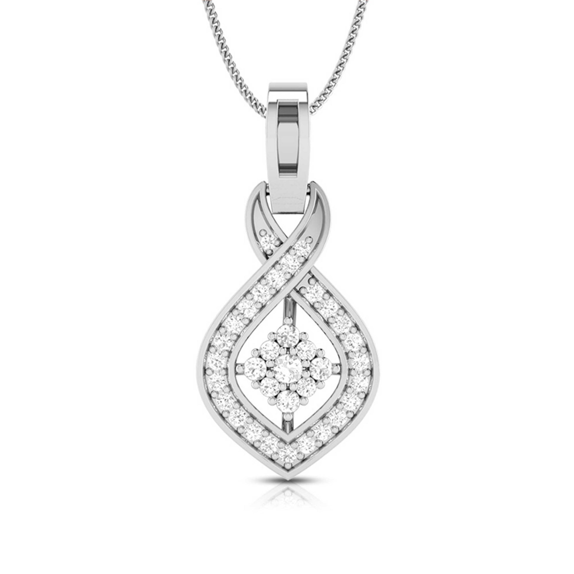 Pesce Round delicate lab grown diamond pendant Fiona Diamonds