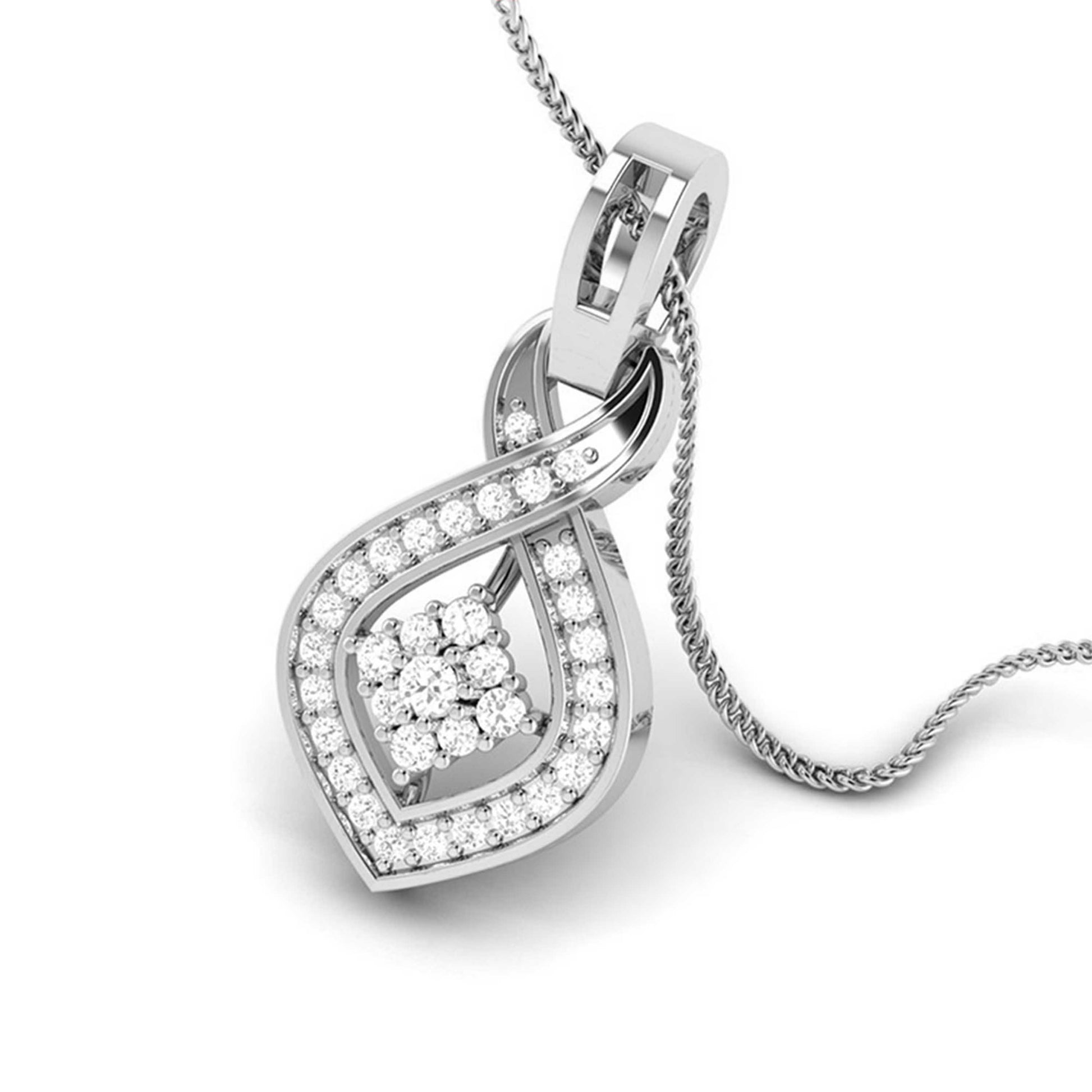 Pesce Round delicate lab grown diamond pendant Fiona Diamonds