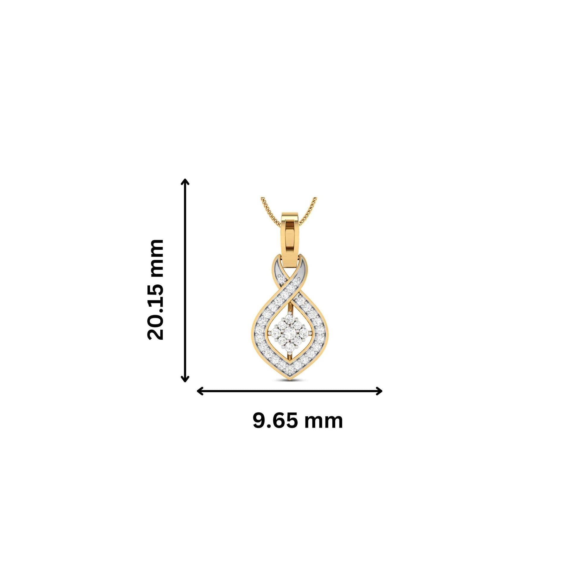Pesce Round delicate lab grown diamond pendant Fiona Diamonds