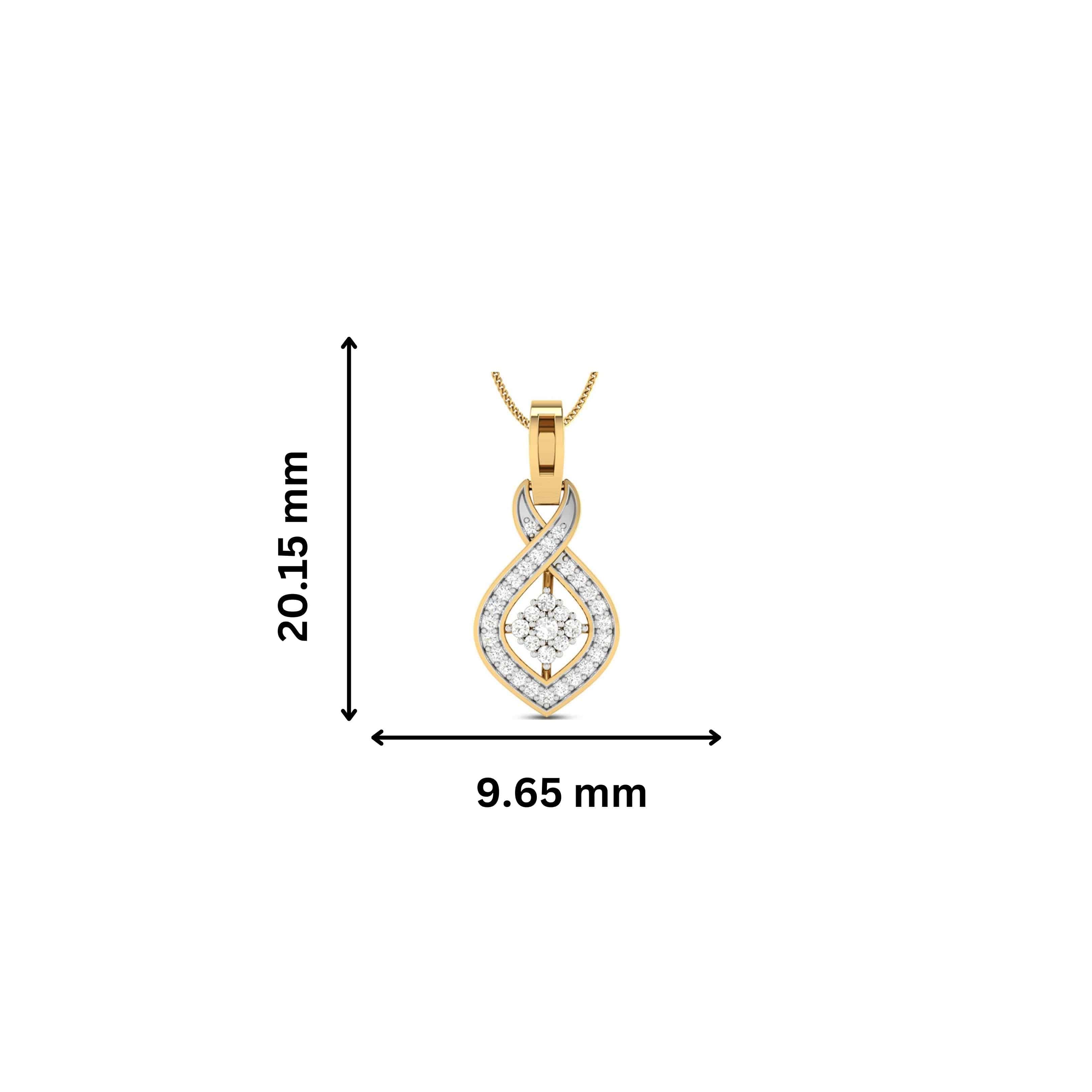 Pesce Round delicate lab grown diamond pendant Fiona Diamonds