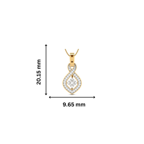 Pesce Round delicate lab grown diamond pendant Fiona Diamonds
