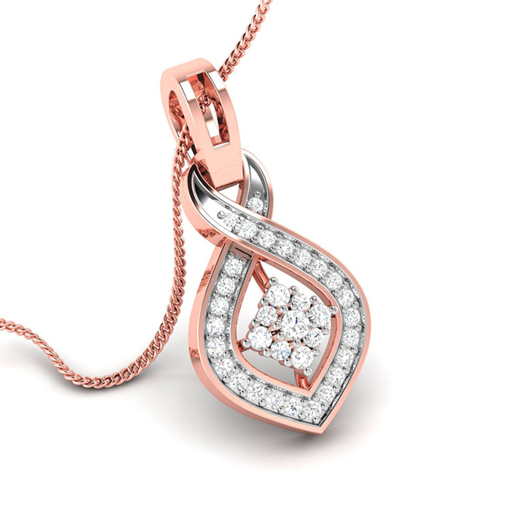 Pesce Round delicate lab grown diamond pendant Fiona Diamonds