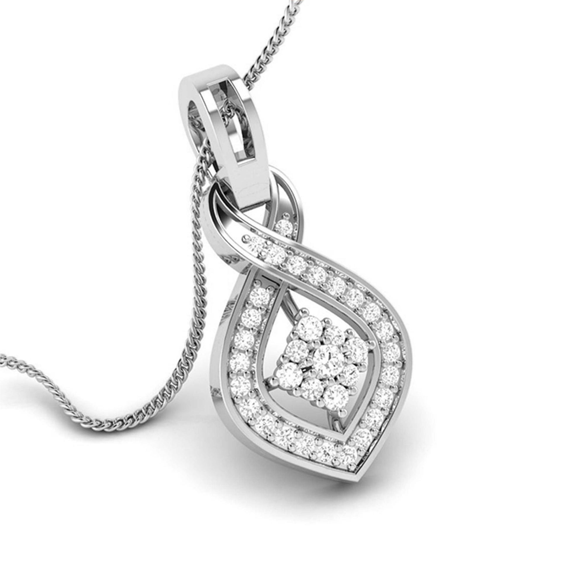 Pesce Round delicate lab grown diamond pendant Fiona Diamonds