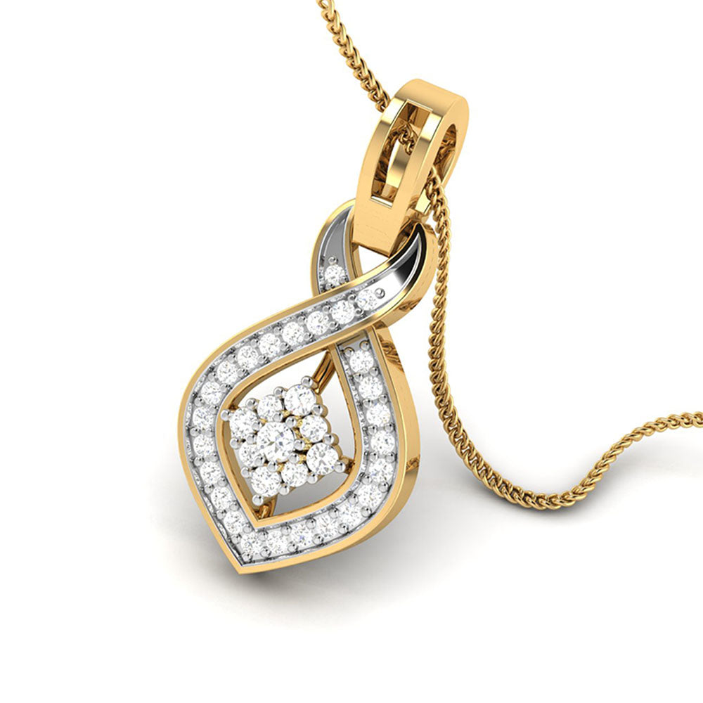 Pesce Round delicate lab grown diamond pendant Fiona Diamonds