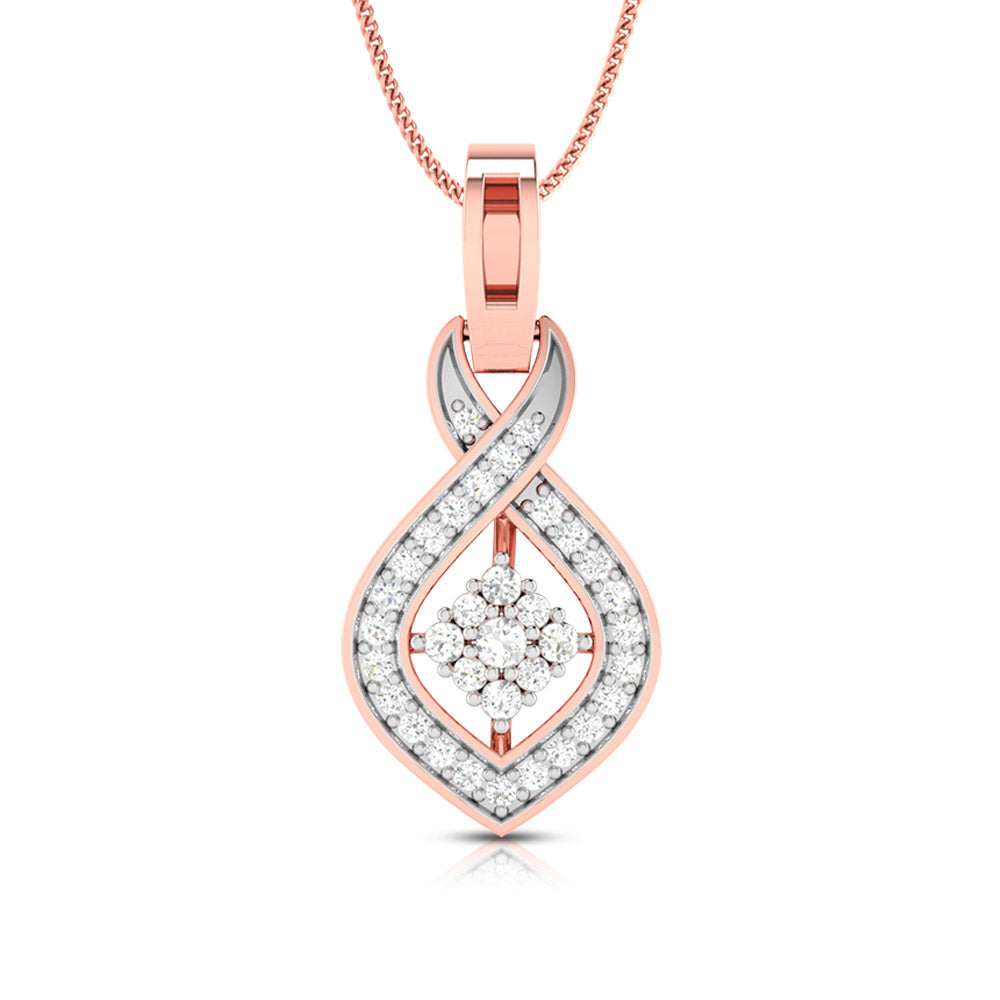 Pesce Round delicate lab grown diamond pendant Fiona Diamonds