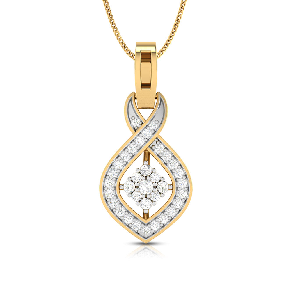 Pesce Round delicate lab grown diamond pendant Fiona Diamonds