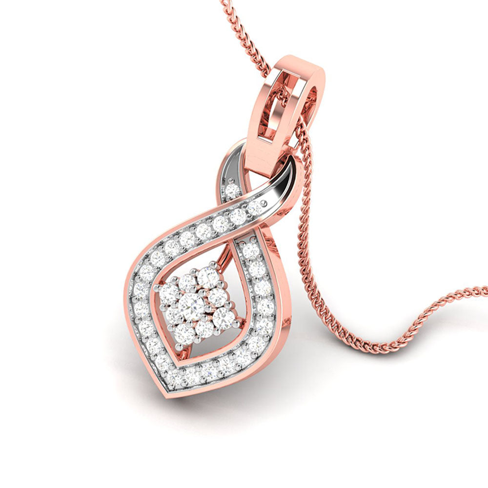 Pesce Round delicate lab grown diamond pendant Fiona Diamonds