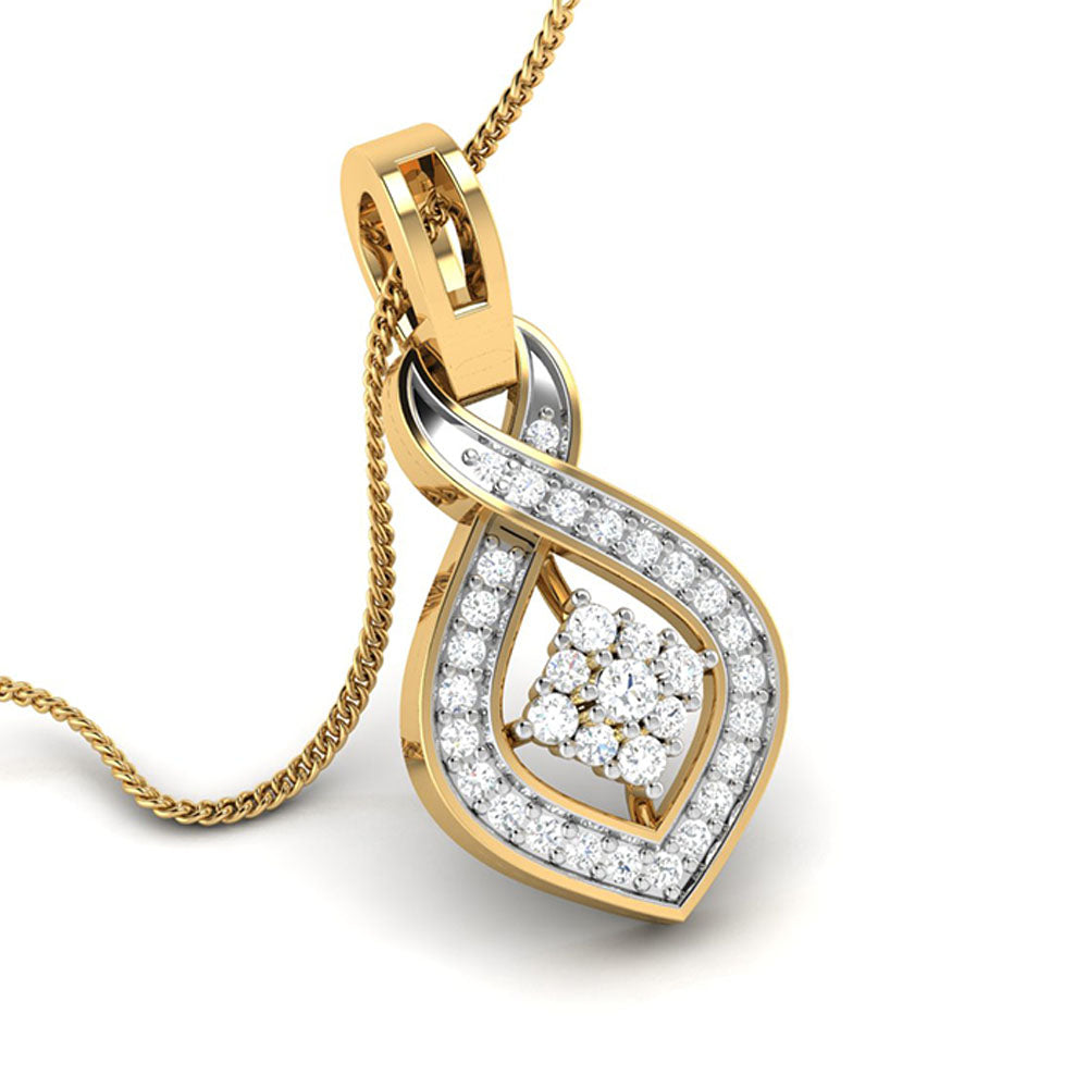 Pesce Round delicate lab grown diamond pendant Fiona Diamonds