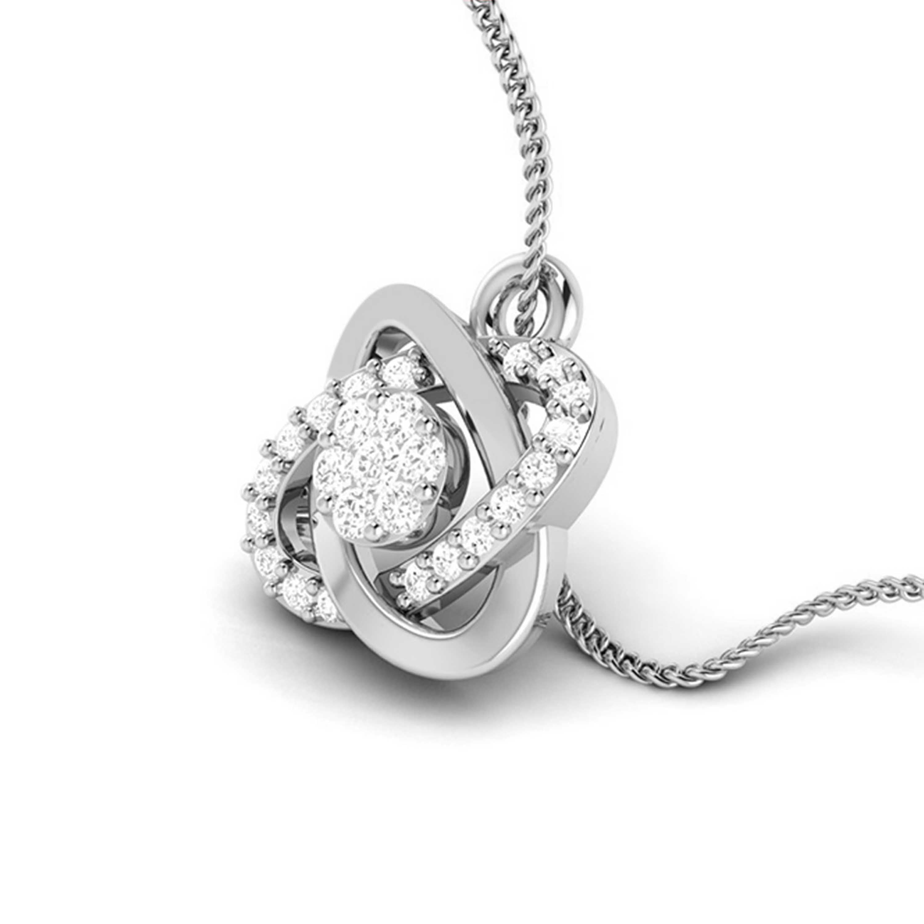 Atomes Round delicate lab grown diamond pendant Fiona Diamonds