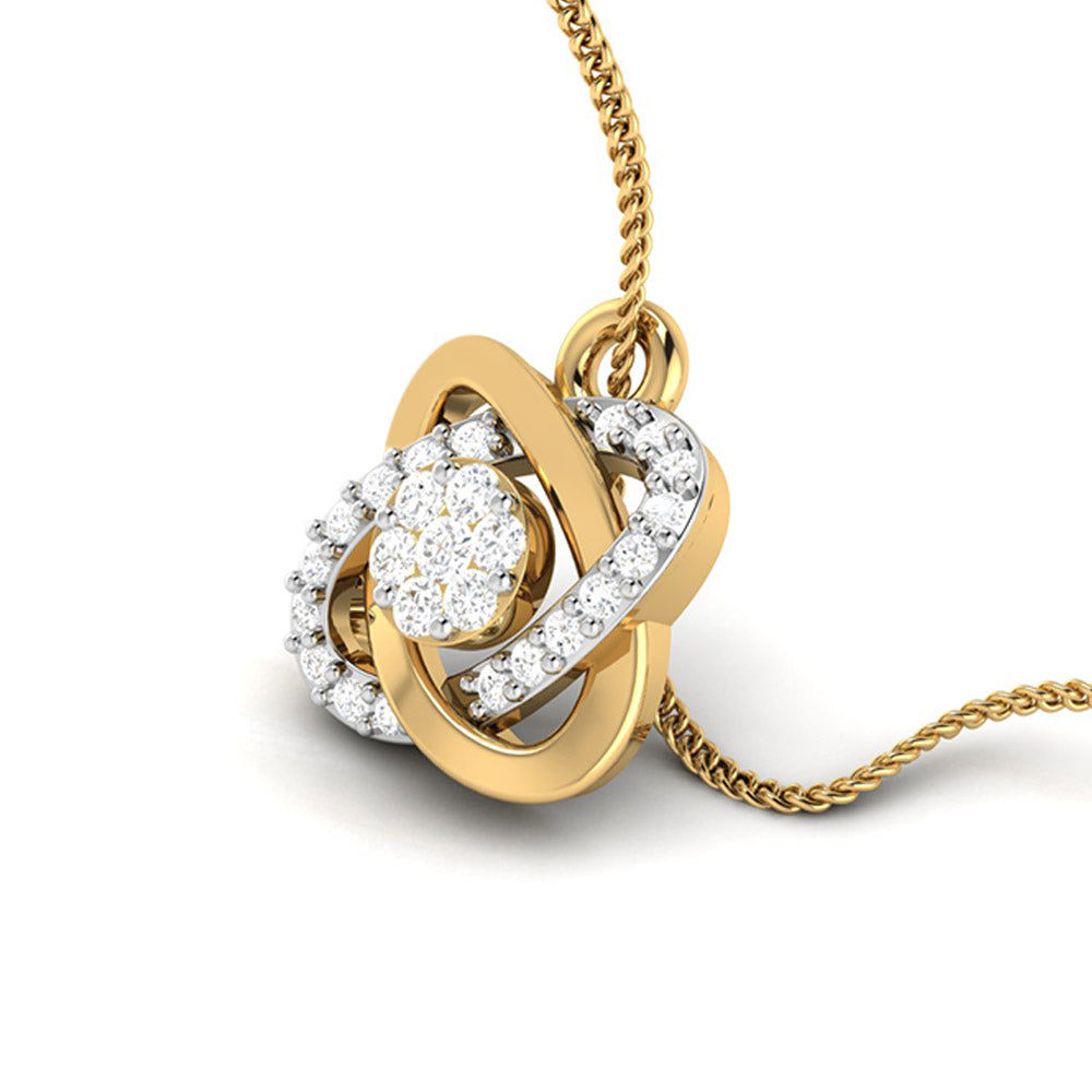 Atomes Round delicate lab grown diamond pendant Fiona Diamonds