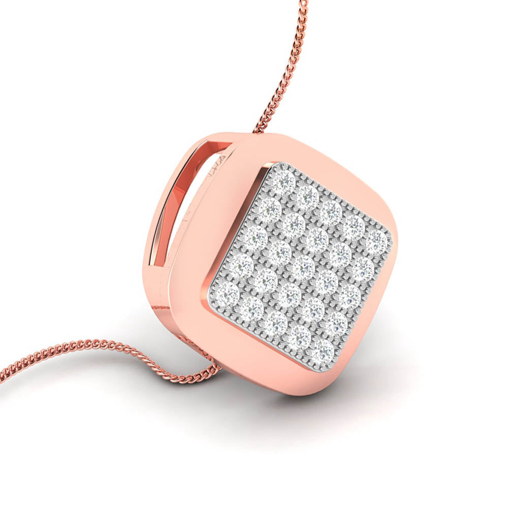 Lumiere Round delicate lab grown diamond pendant Fiona Diamonds