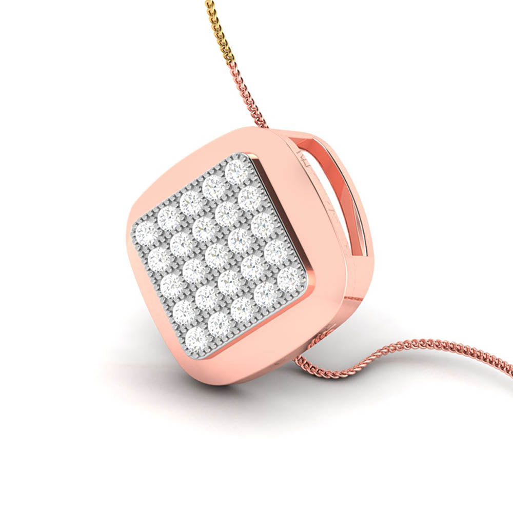 Lumiere Round delicate lab grown diamond pendant Fiona Diamonds