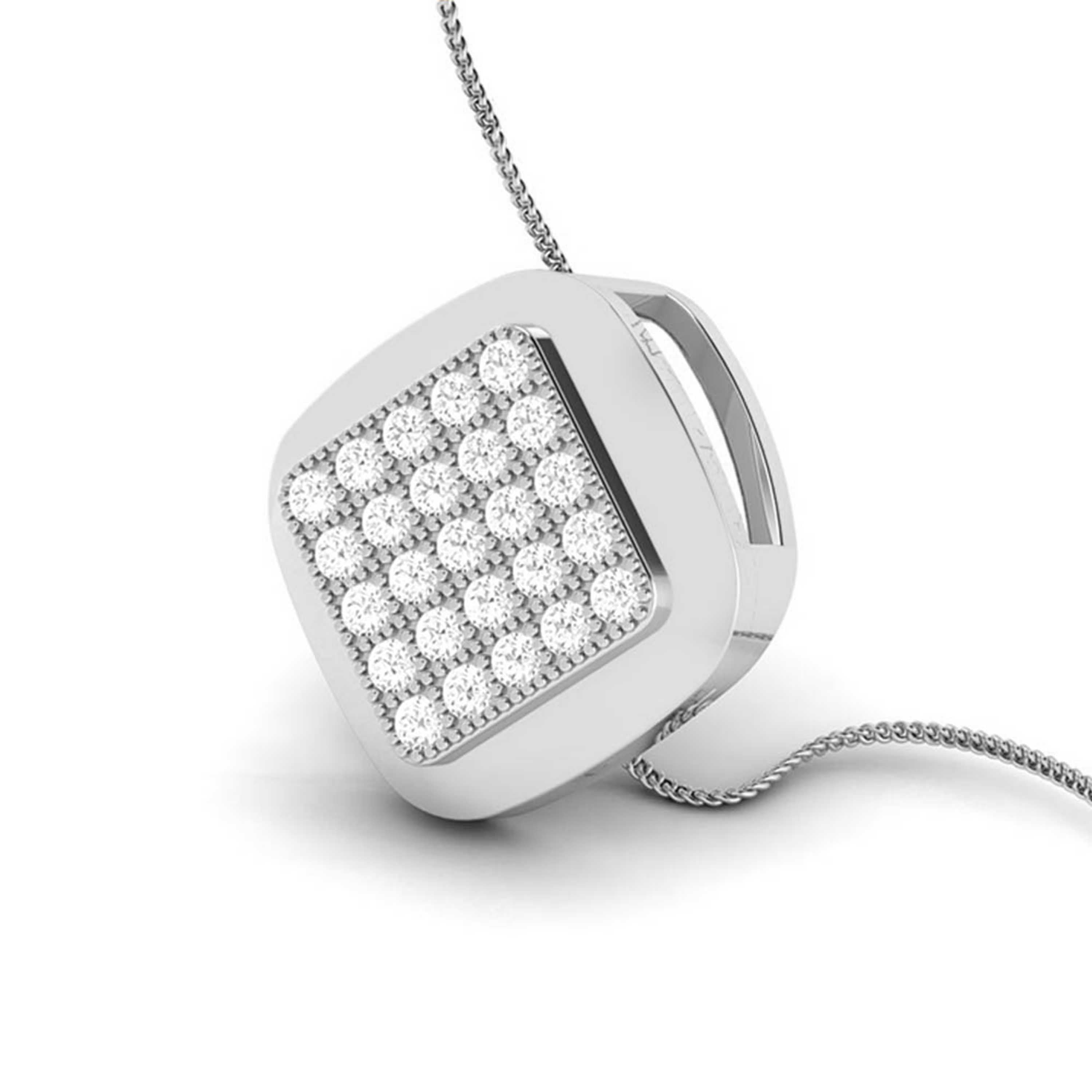 Lumiere Round delicate lab grown diamond pendant Fiona Diamonds