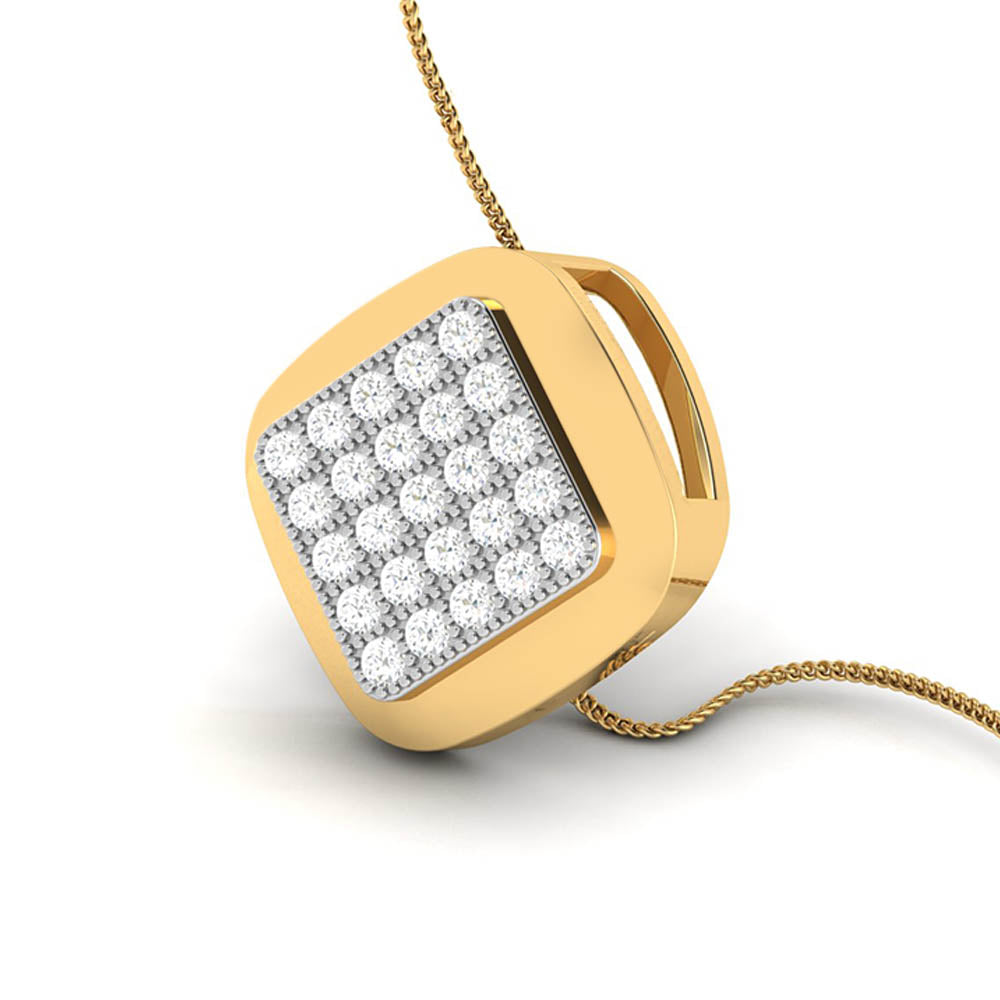 Lumiere Round delicate lab grown diamond pendant Fiona Diamonds