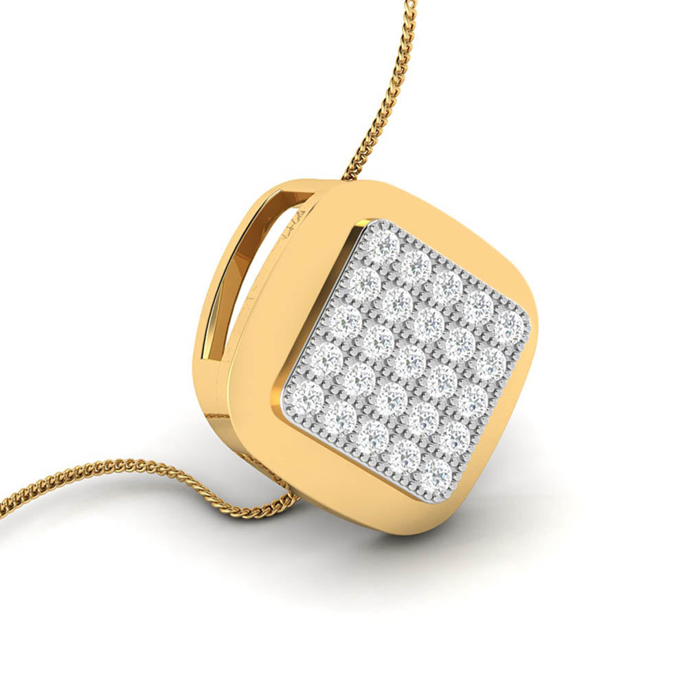 Lumiere Round delicate lab grown diamond pendant Fiona Diamonds