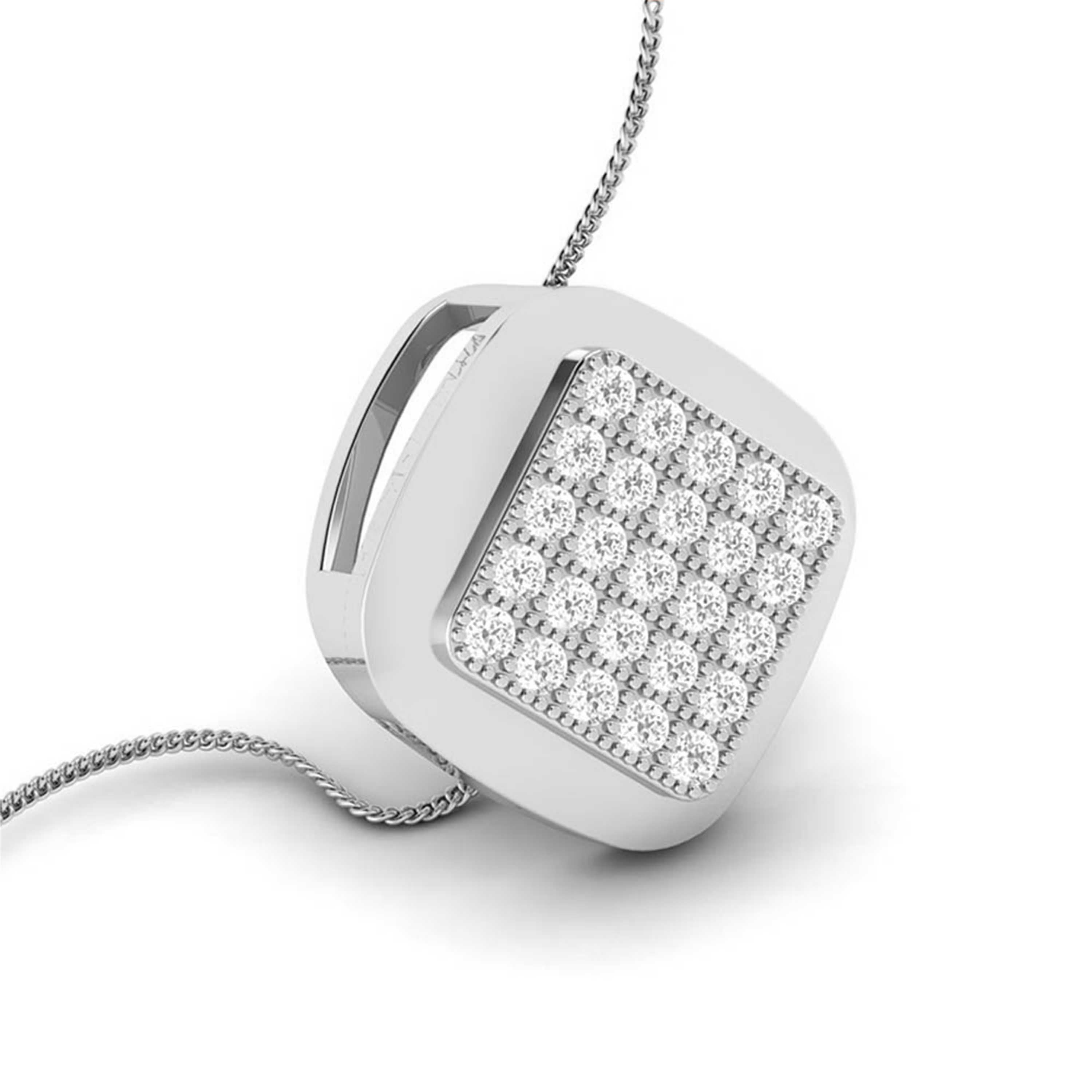 Lumiere Round delicate lab grown diamond pendant Fiona Diamonds