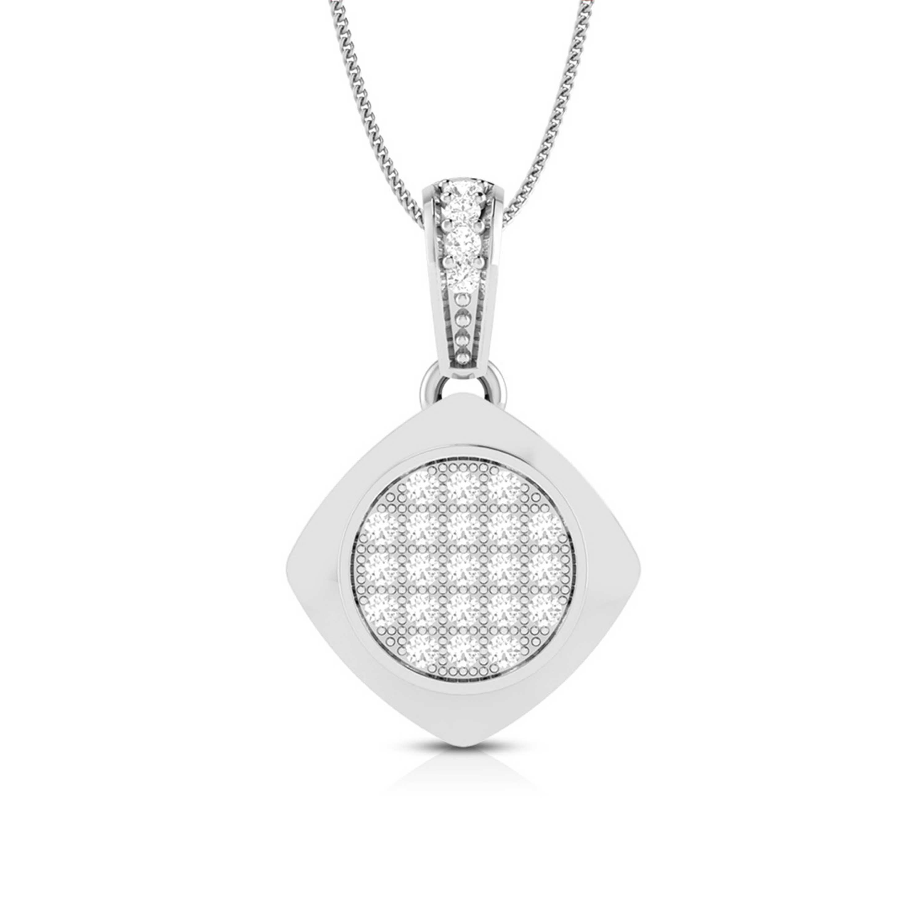 Unico Round delicate lab grown diamond pendant Fiona Diamonds