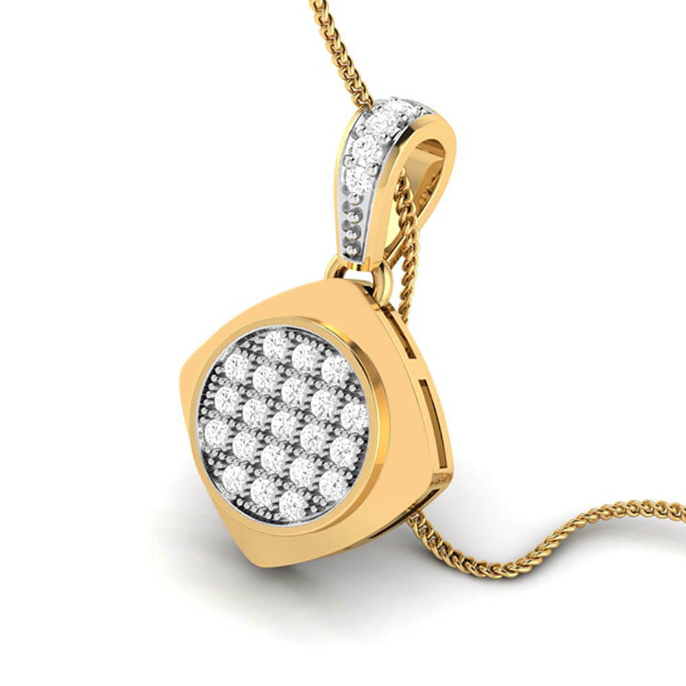 Unico Round delicate lab grown diamond pendant Fiona Diamonds