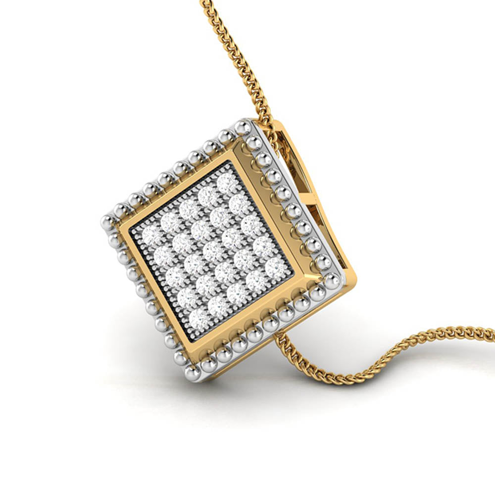 Fuego Round delicate lab grown diamond pendant Fiona Diamonds
