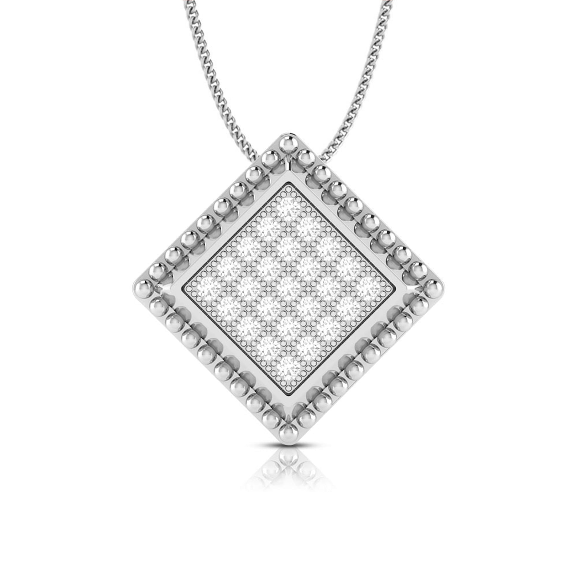 Fuego Round delicate lab grown diamond pendant Fiona Diamonds