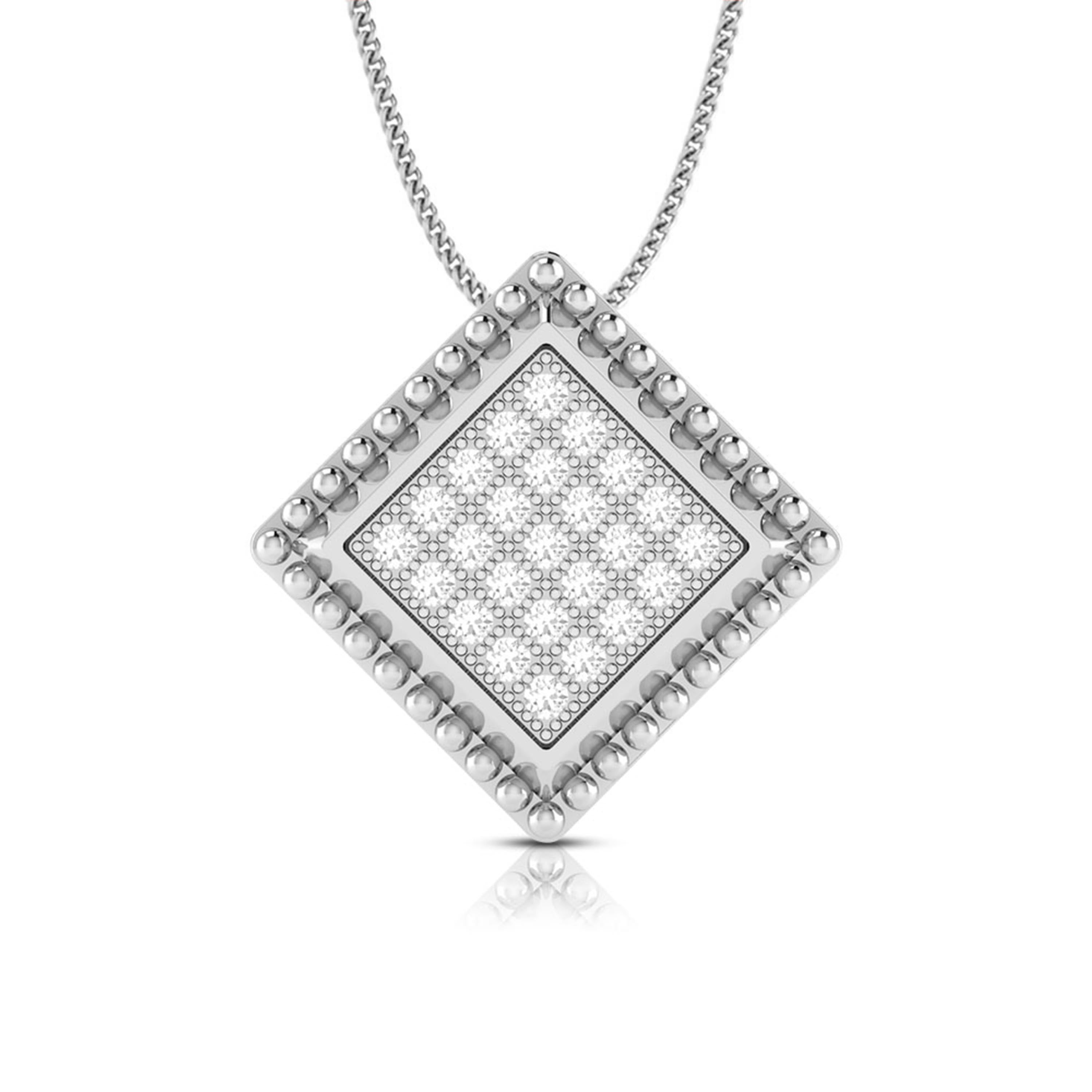 Fuego Round delicate lab grown diamond pendant Fiona Diamonds