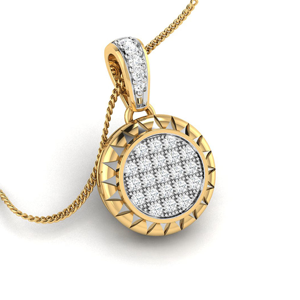 Mantel Round delicate lab grown diamond pendant Fiona Diamonds