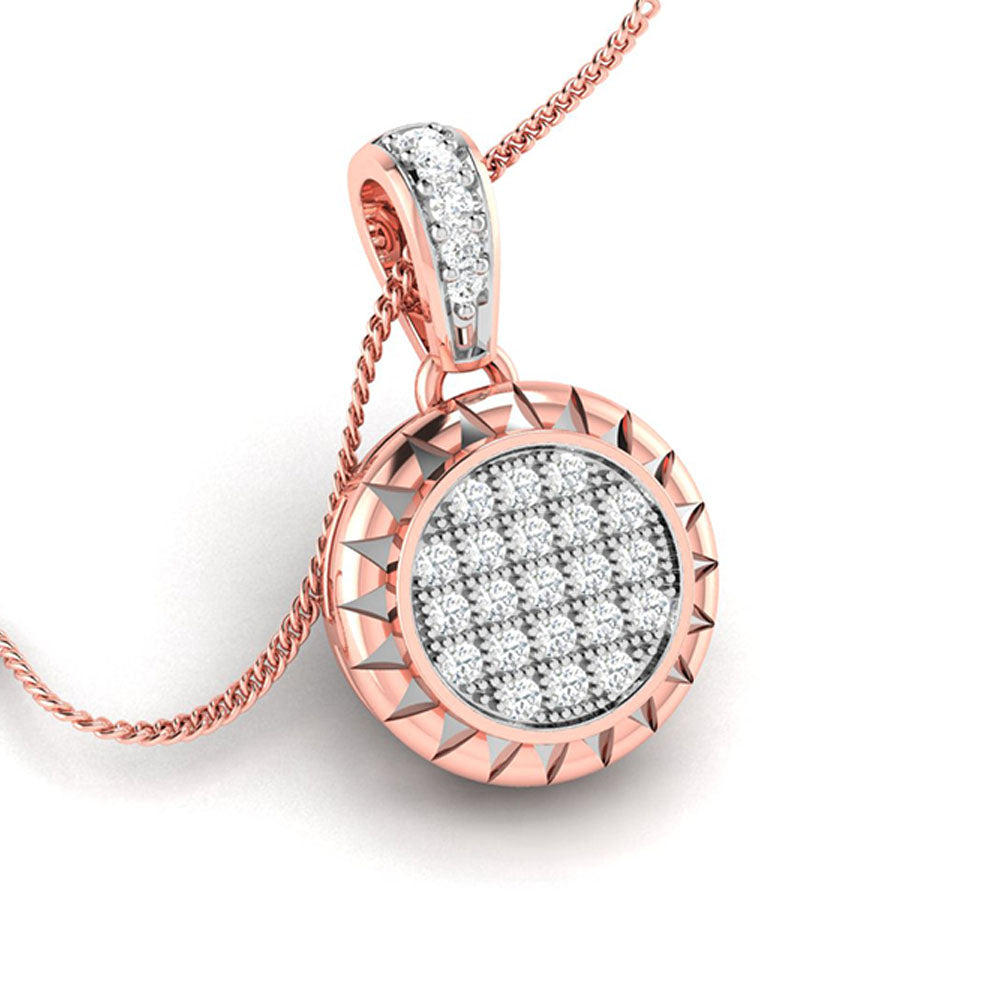 Mantel Round delicate lab grown diamond pendant Fiona Diamonds