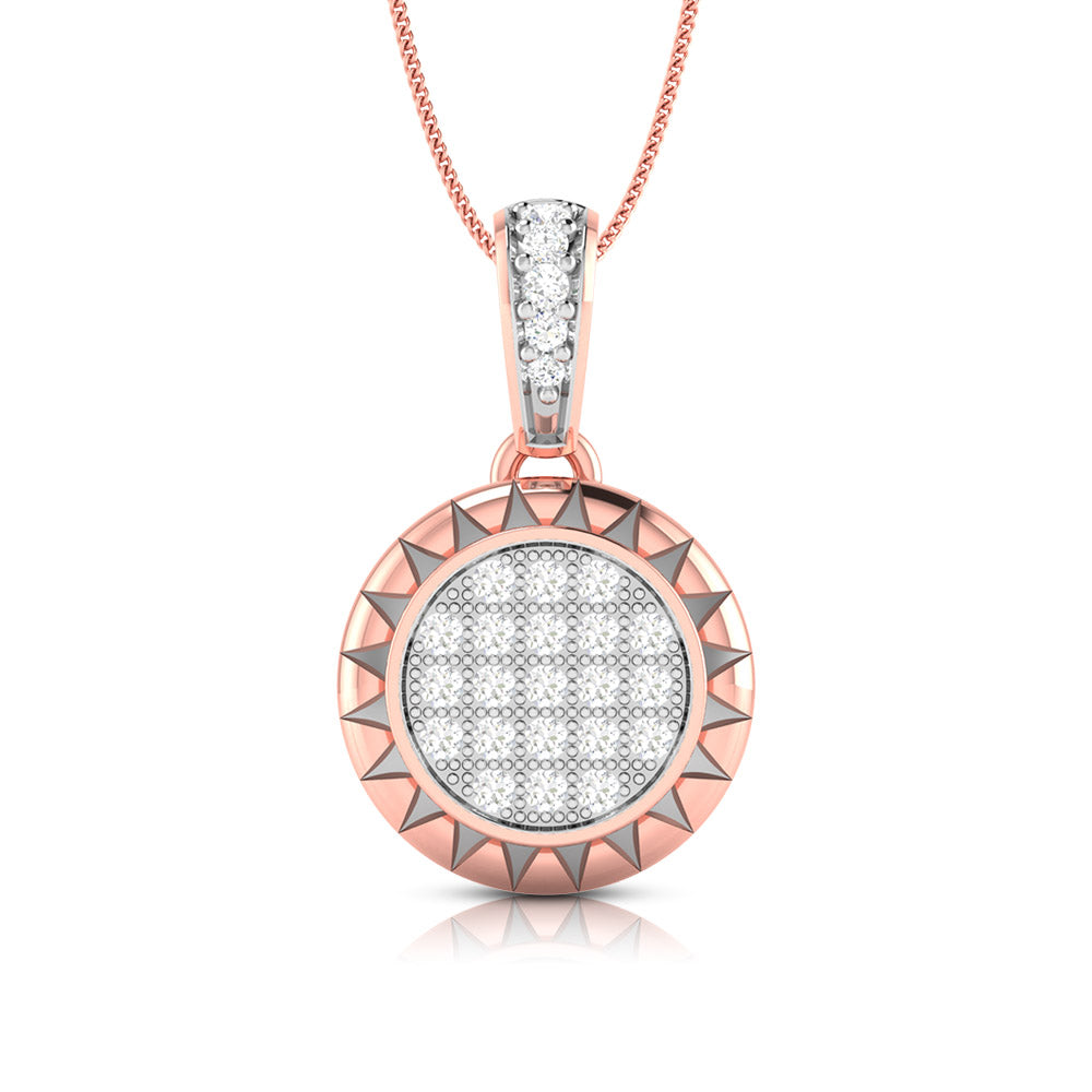 Mantel Round delicate lab grown diamond pendant Fiona Diamonds