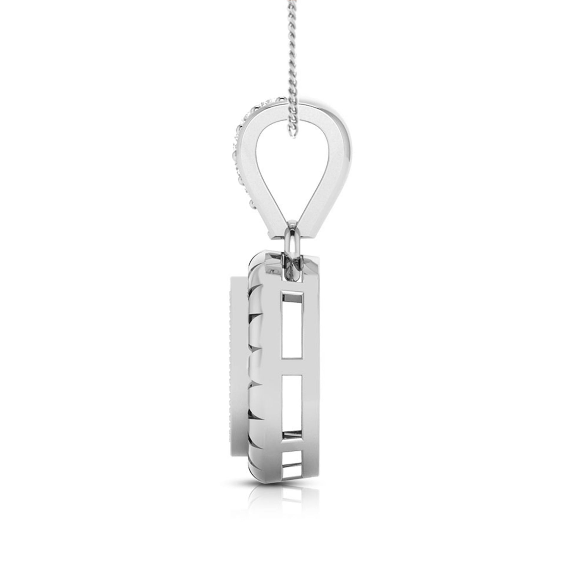 Mantel Round delicate lab grown diamond pendant Fiona Diamonds