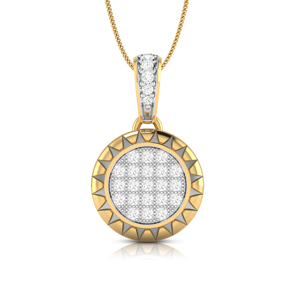 Mantel Round delicate lab grown diamond pendant Fiona Diamonds