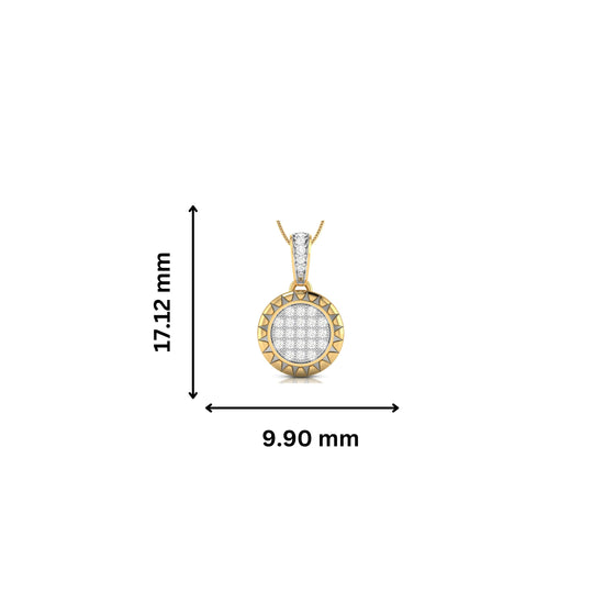 Mantel Round delicate lab grown diamond pendant Fiona Diamonds