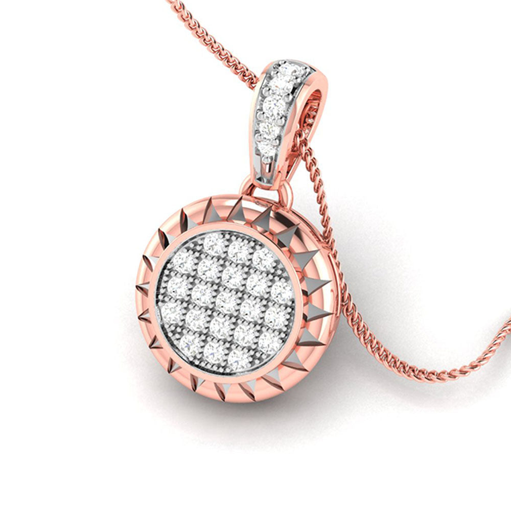 Mantel Round delicate lab grown diamond pendant Fiona Diamonds
