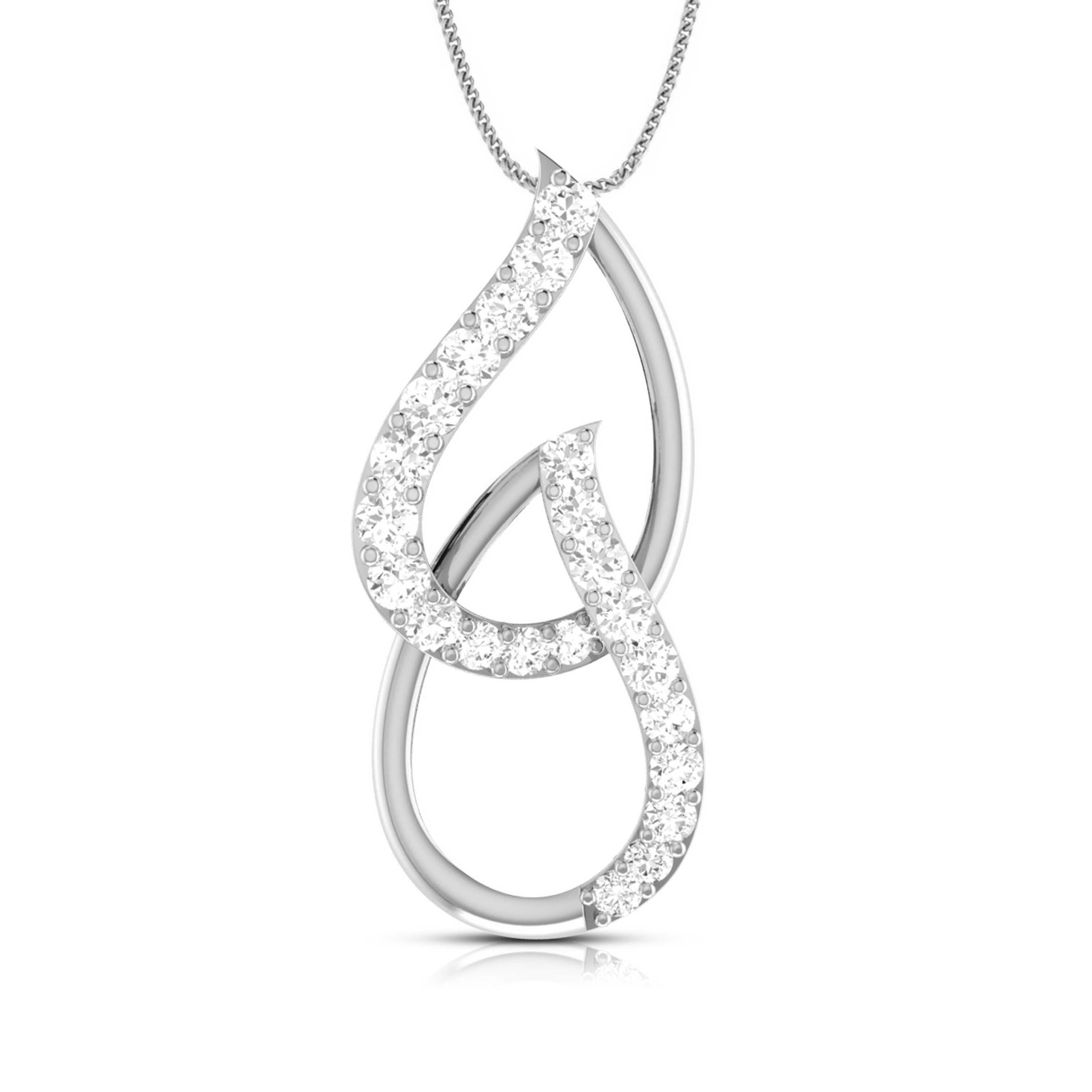Moondance Round delicate lab grown diamond pendant Fiona Diamonds