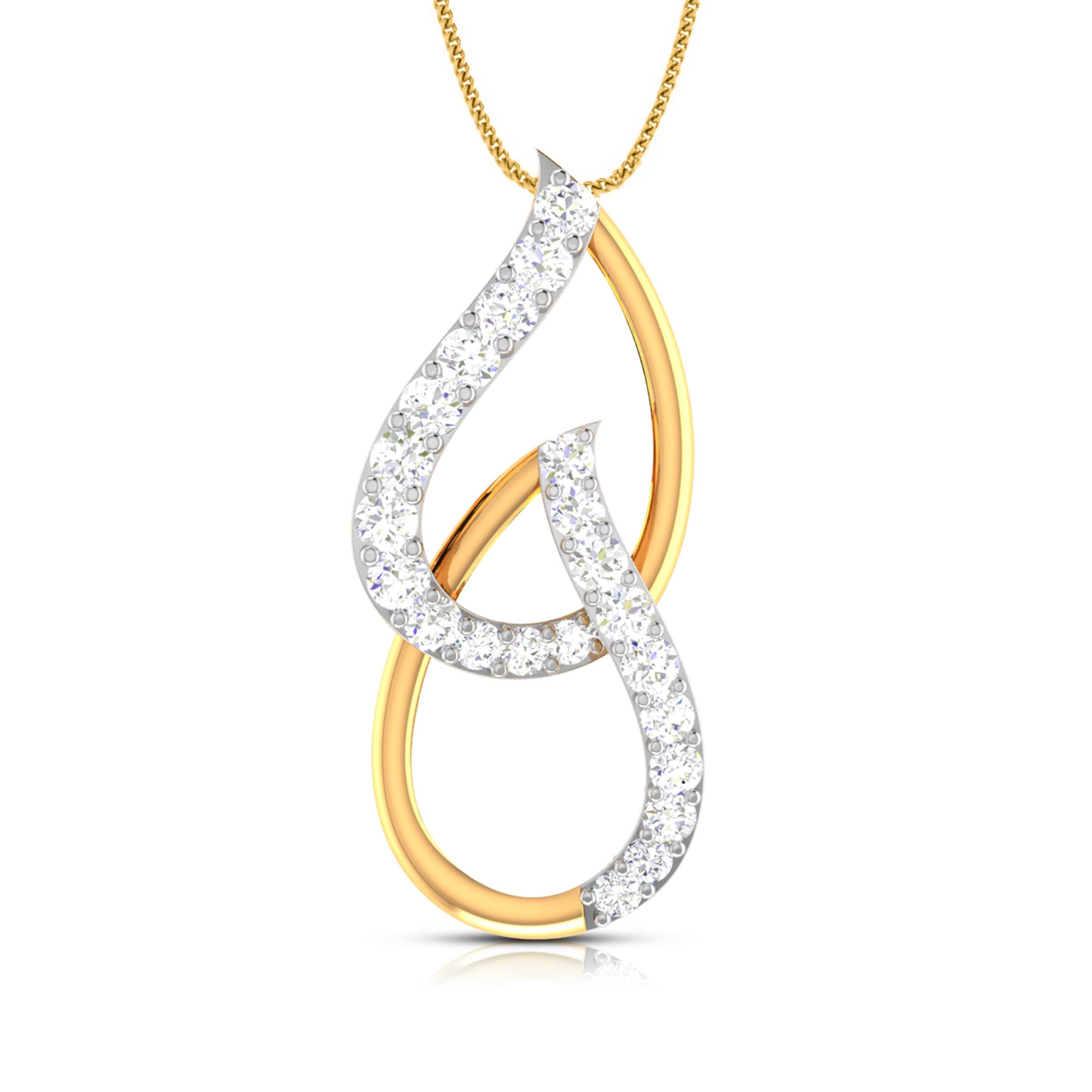 Moondance Round delicate lab grown diamond pendant Fiona Diamonds