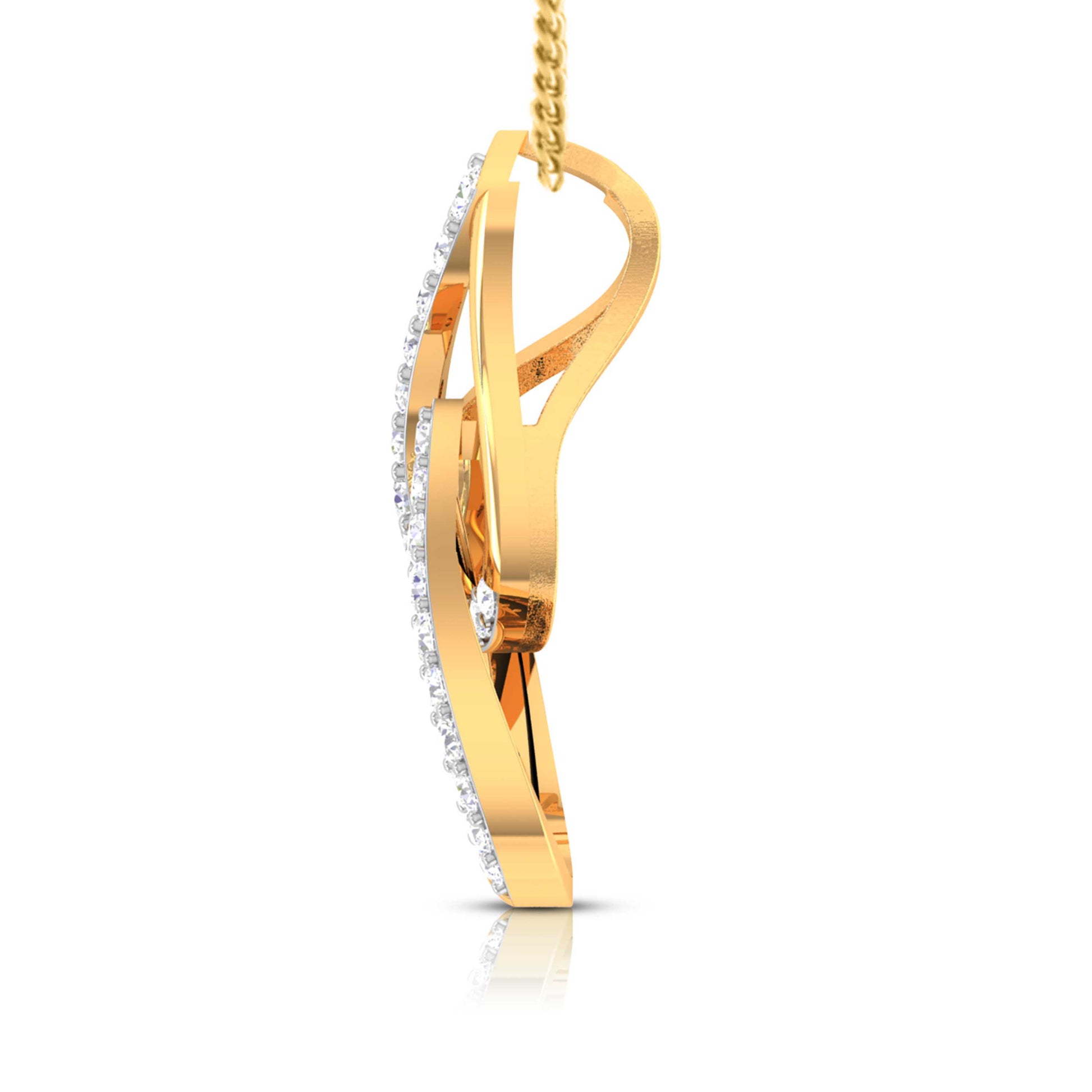 Moondance Round delicate lab grown diamond pendant Fiona Diamonds