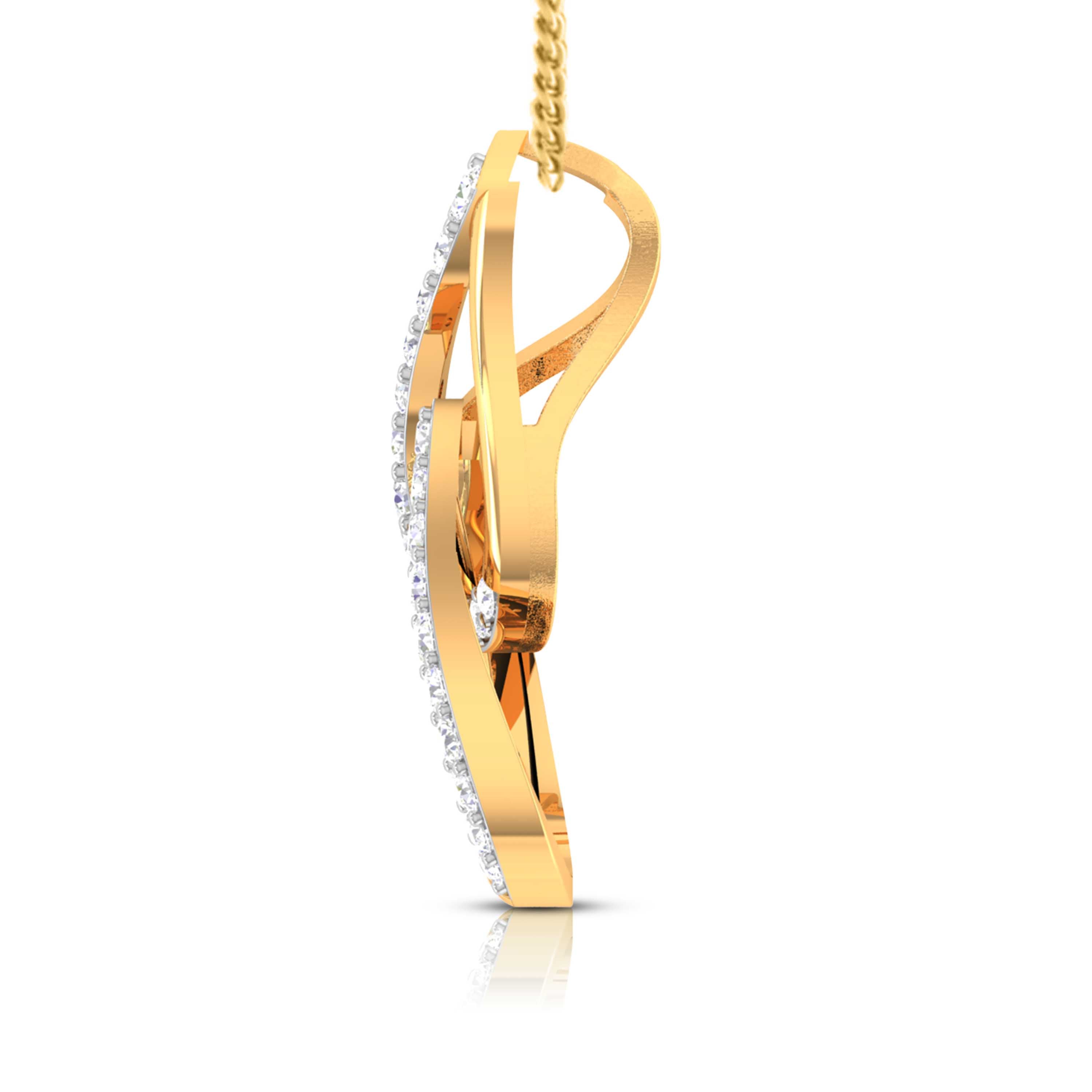 Moondance Round delicate lab grown diamond pendant Fiona Diamonds