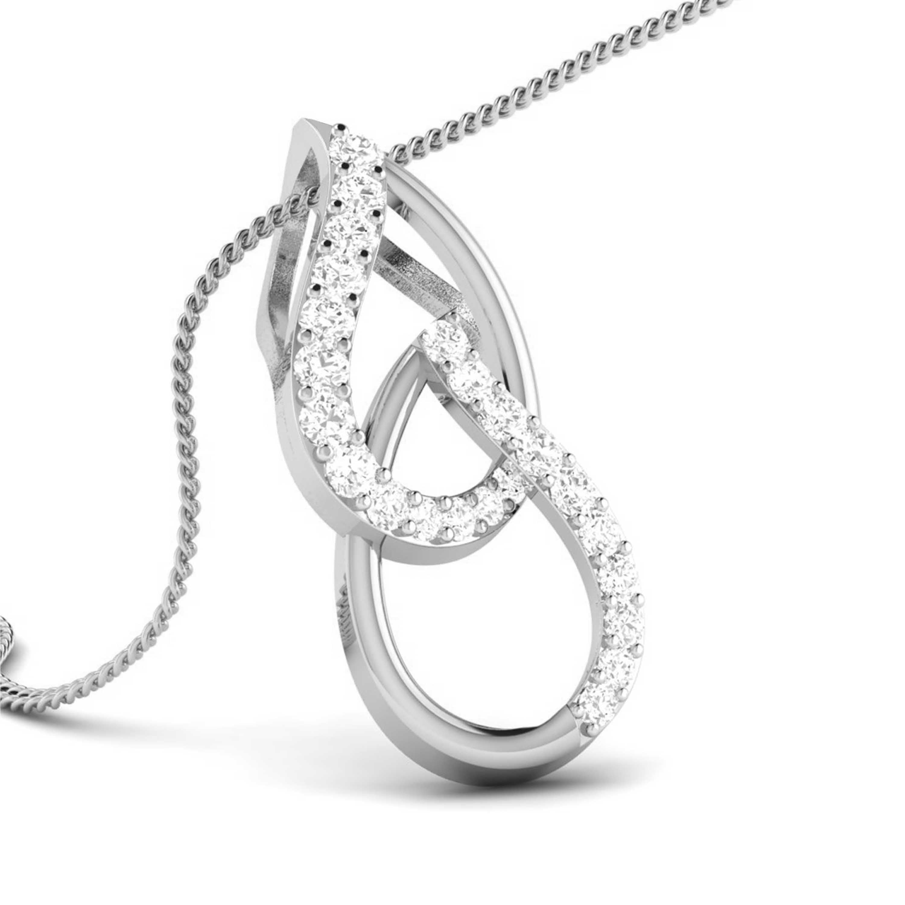 Moondance Round delicate lab grown diamond pendant Fiona Diamonds