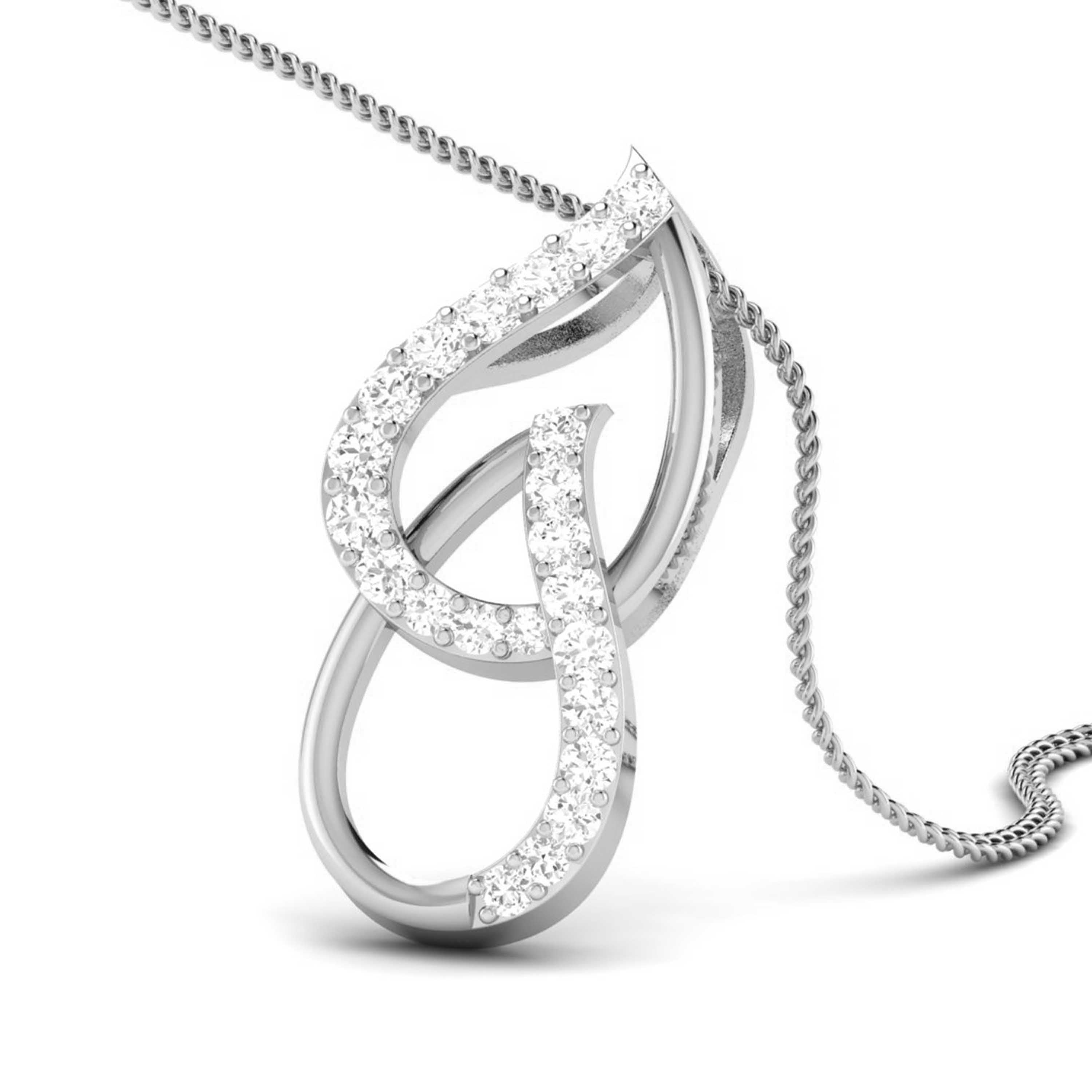 Moondance Round delicate lab grown diamond pendant Fiona Diamonds