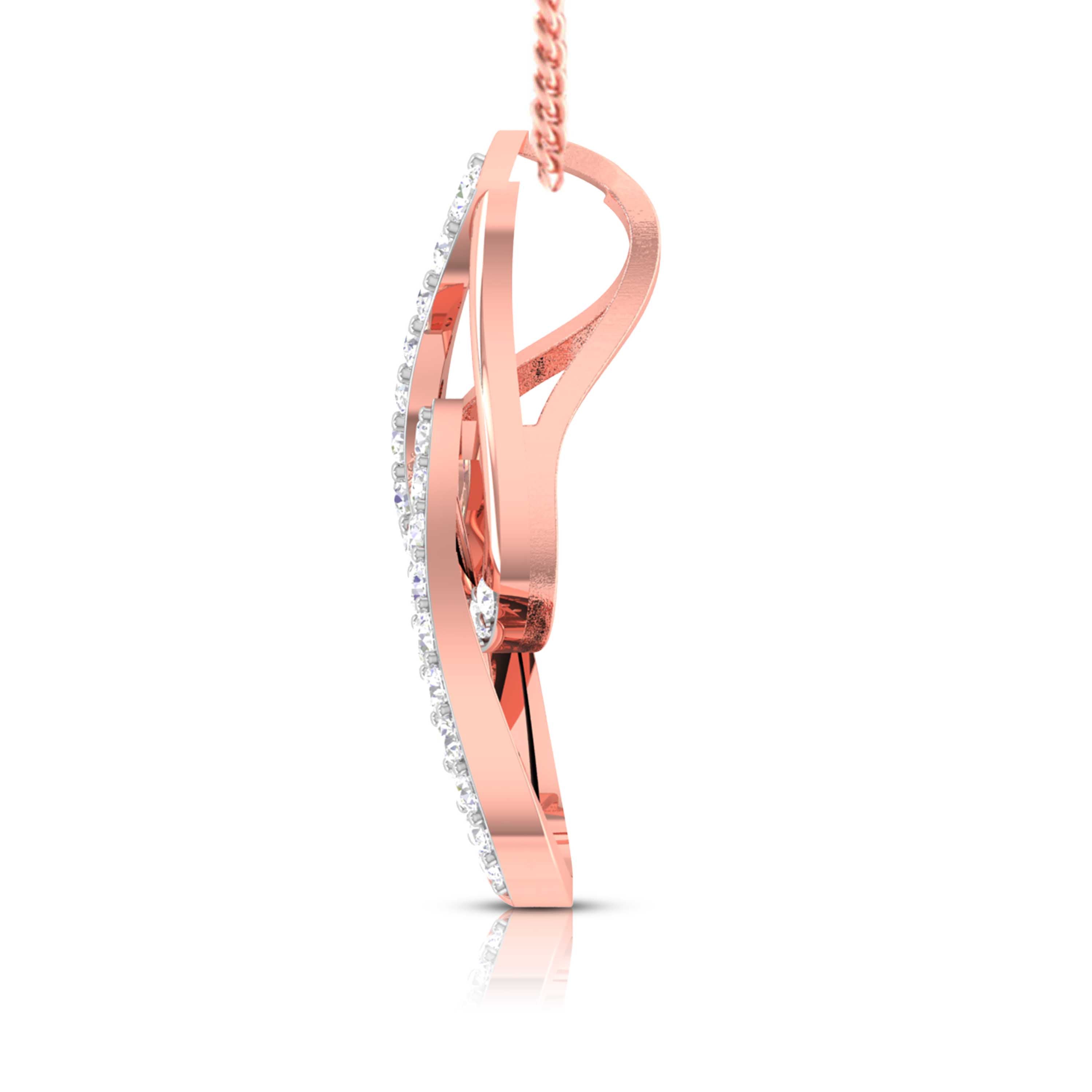 Moondance Round delicate lab grown diamond pendant Fiona Diamonds