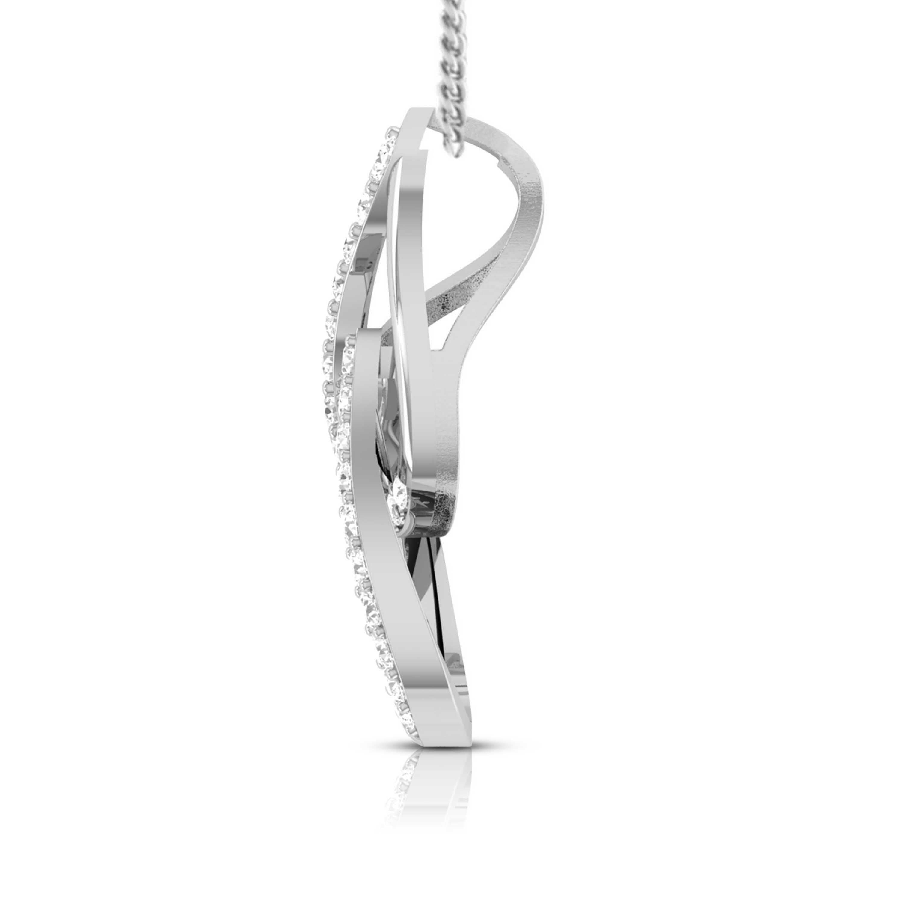 Moondance Round delicate lab grown diamond pendant Fiona Diamonds