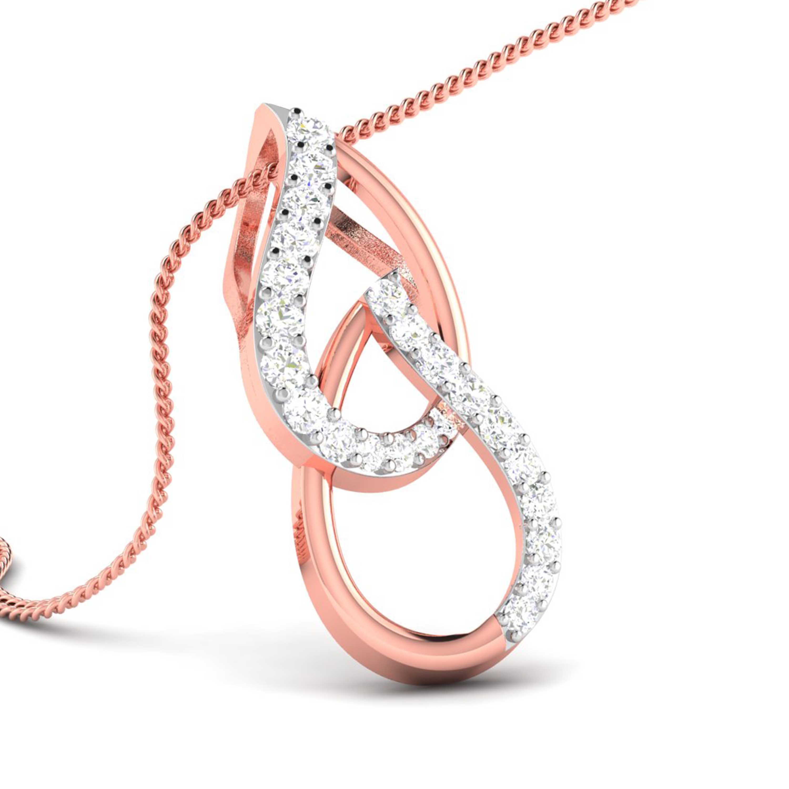 Moondance Round delicate lab grown diamond pendant Fiona Diamonds